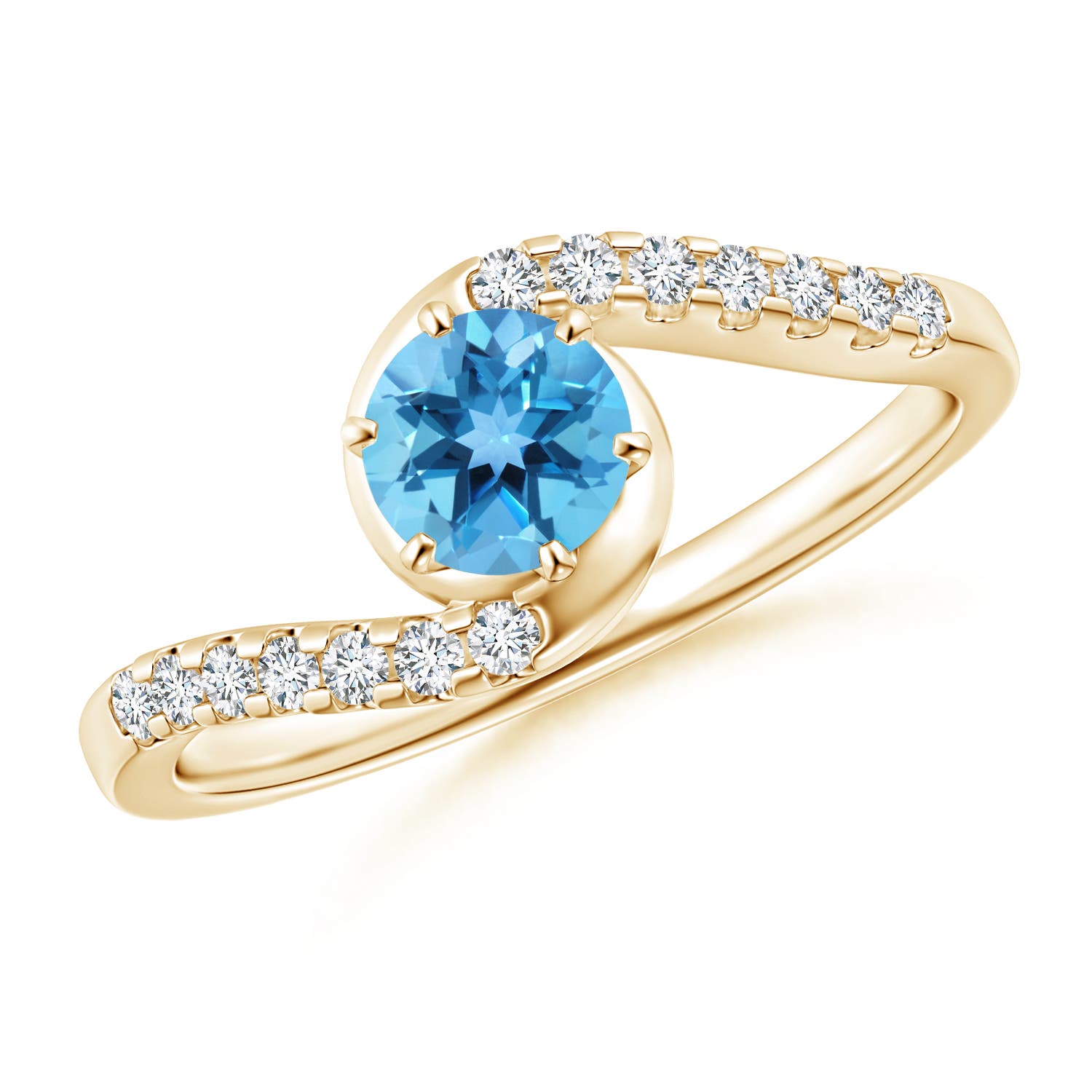 AA - Swiss Blue Topaz / 0.77 CT / 14 KT Yellow Gold