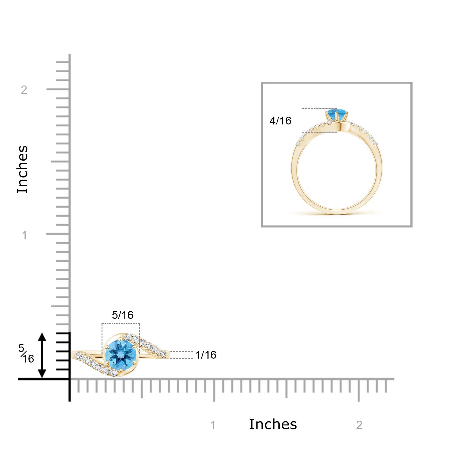 AA - Swiss Blue Topaz / 0.77 CT / 14 KT Yellow Gold