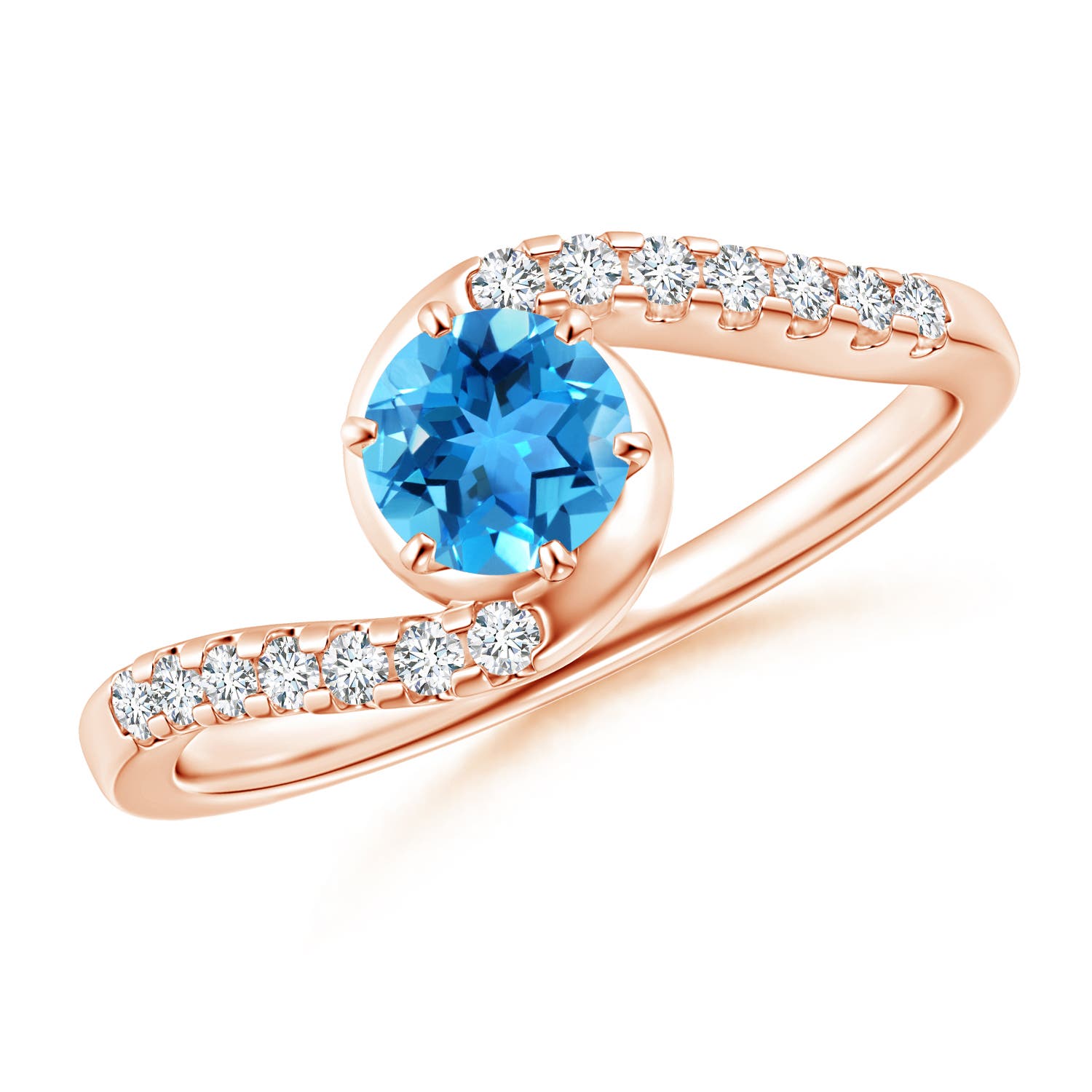 AAA - Swiss Blue Topaz / 0.77 CT / 14 KT Rose Gold