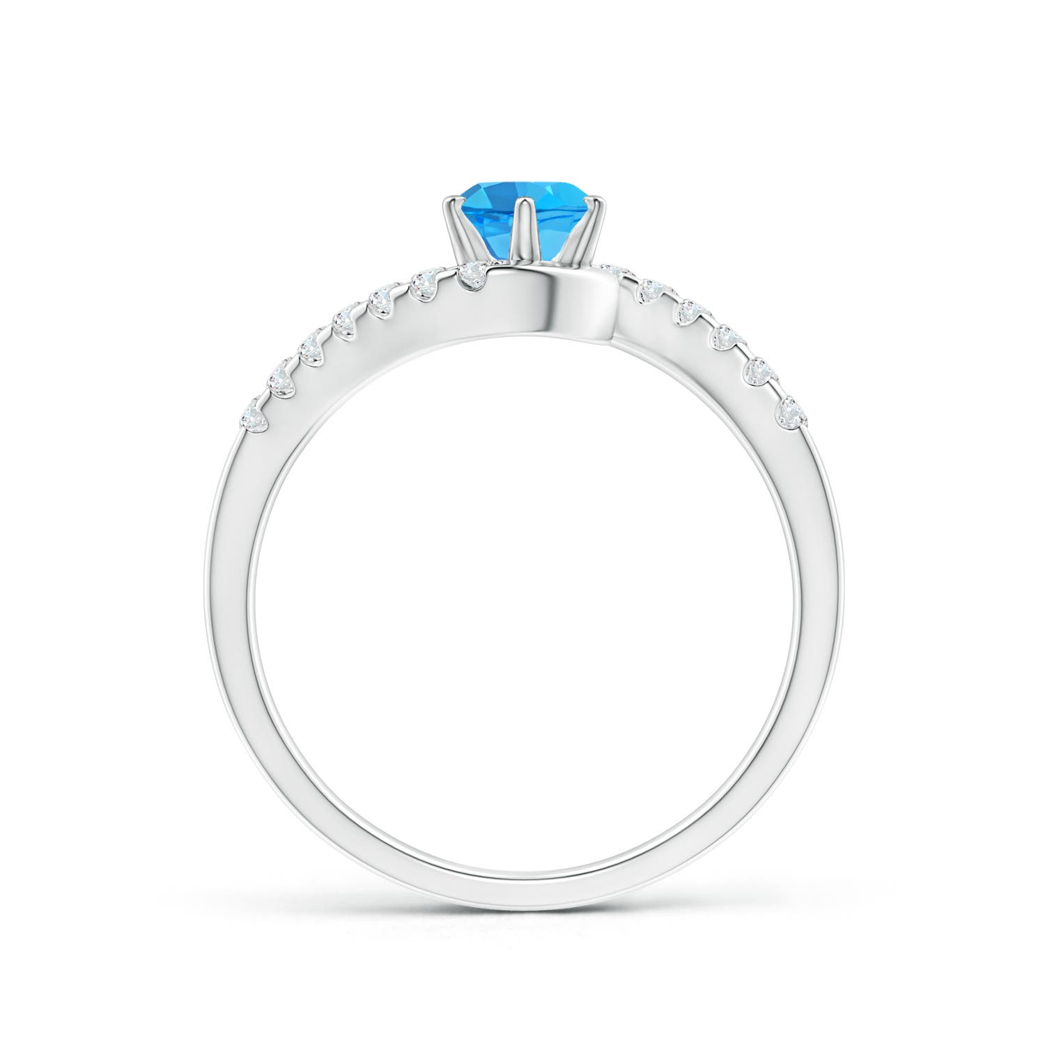 AAA - Swiss Blue Topaz / 0.77 CT / 14 KT White Gold