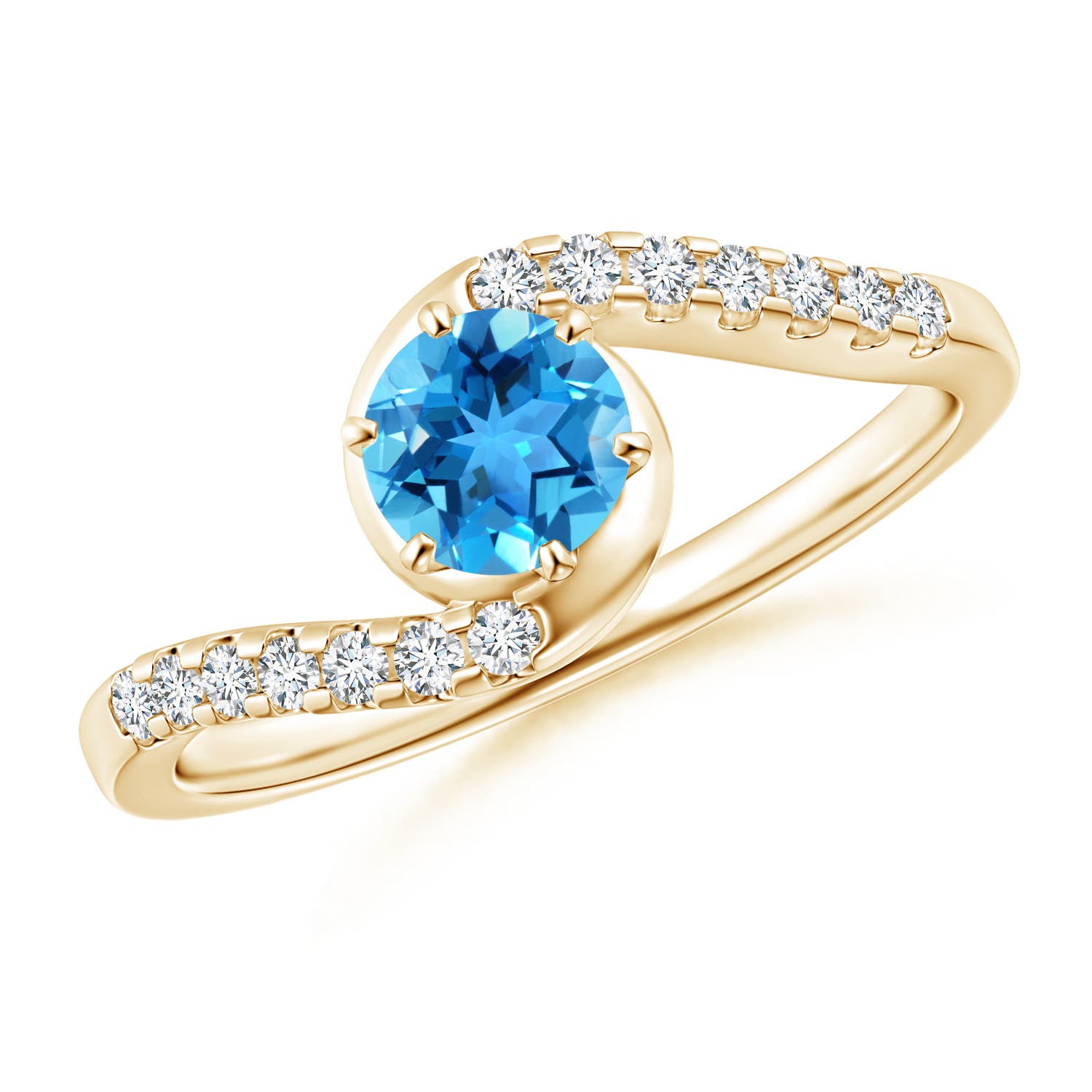 AAA - Swiss Blue Topaz / 0.77 CT / 14 KT Yellow Gold