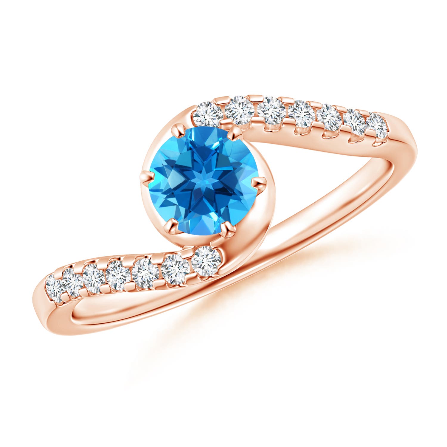 AAAA - Swiss Blue Topaz / 0.77 CT / 14 KT Rose Gold