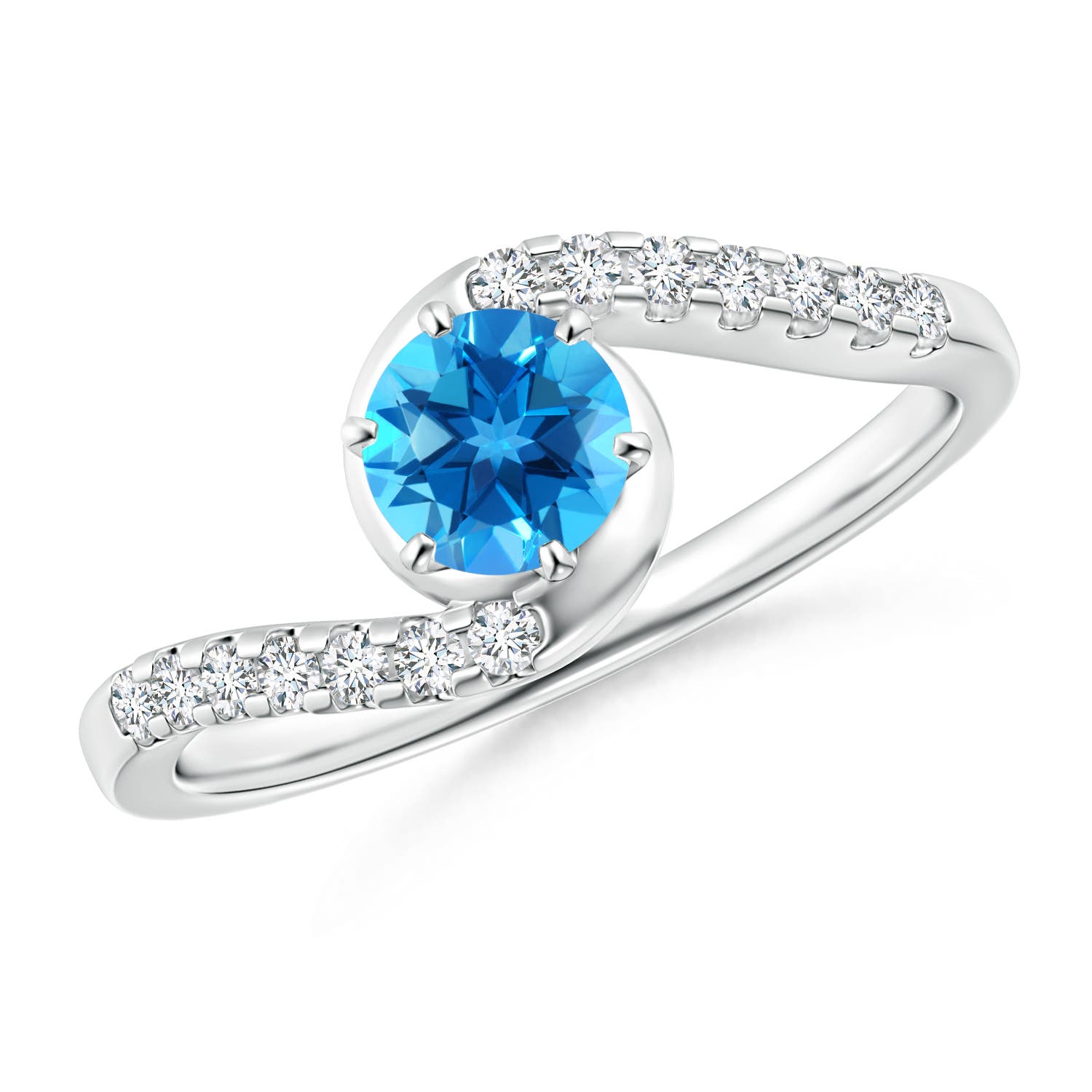 AAAA - Swiss Blue Topaz / 0.77 CT / 14 KT White Gold