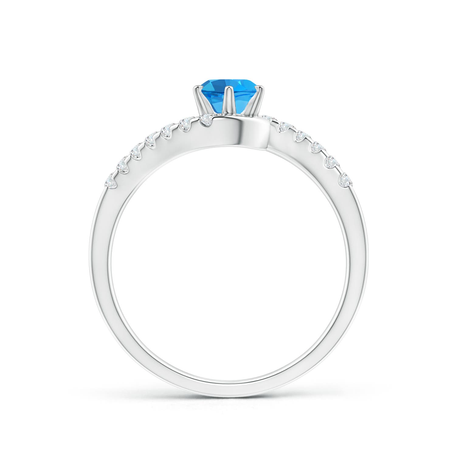 AAAA - Swiss Blue Topaz / 0.77 CT / 14 KT White Gold