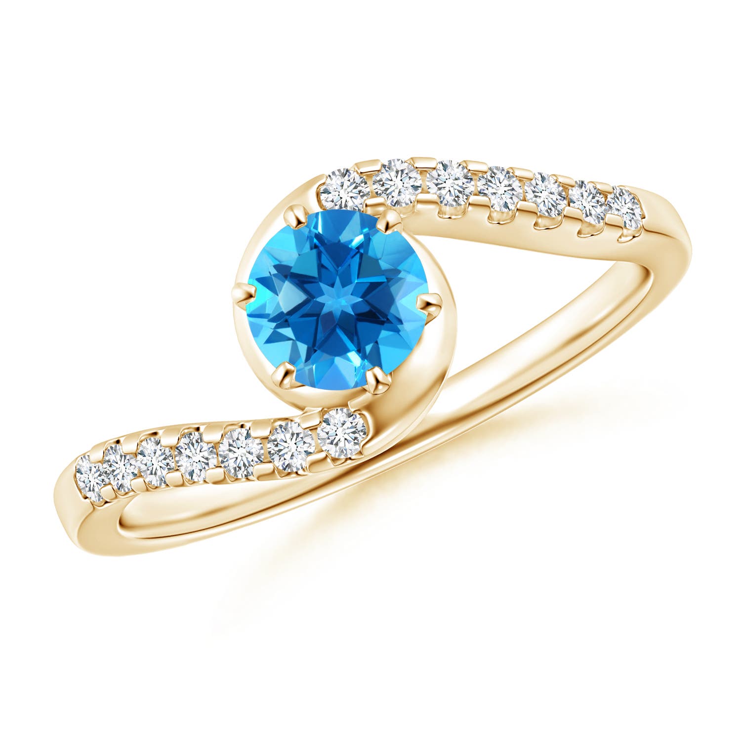 AAAA - Swiss Blue Topaz / 0.77 CT / 14 KT Yellow Gold