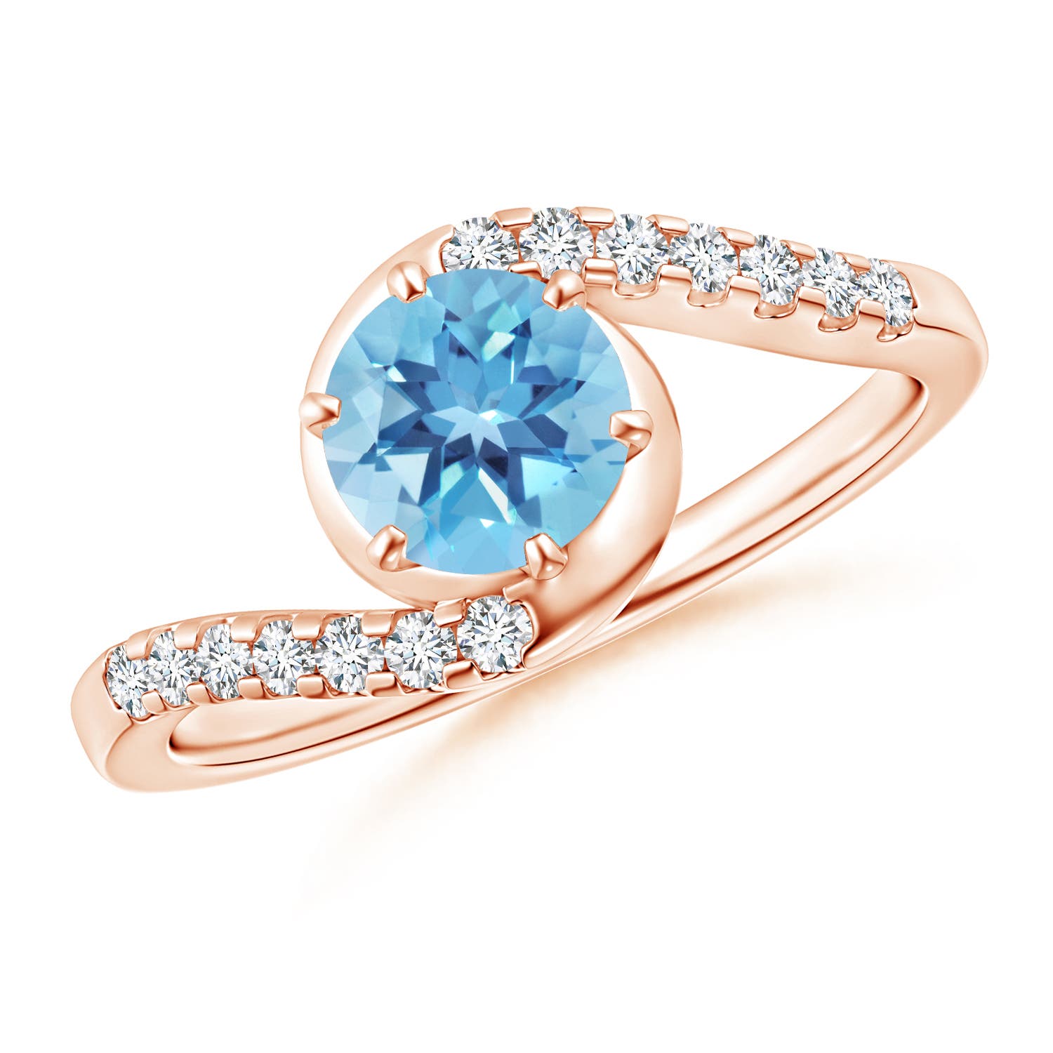 A - Swiss Blue Topaz / 1.15 CT / 14 KT Rose Gold