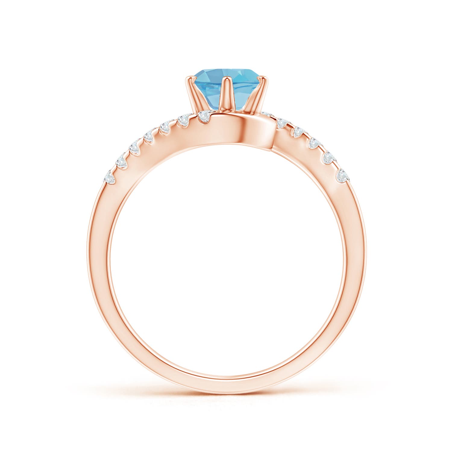 A - Swiss Blue Topaz / 1.15 CT / 14 KT Rose Gold