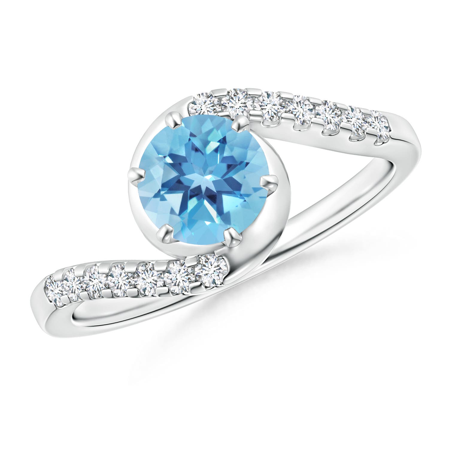 A - Swiss Blue Topaz / 1.15 CT / 14 KT White Gold