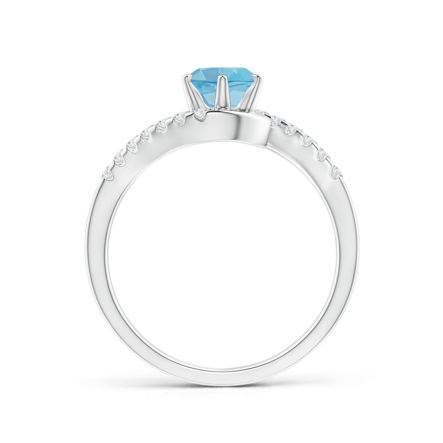 A - Swiss Blue Topaz / 1.15 CT / 14 KT White Gold