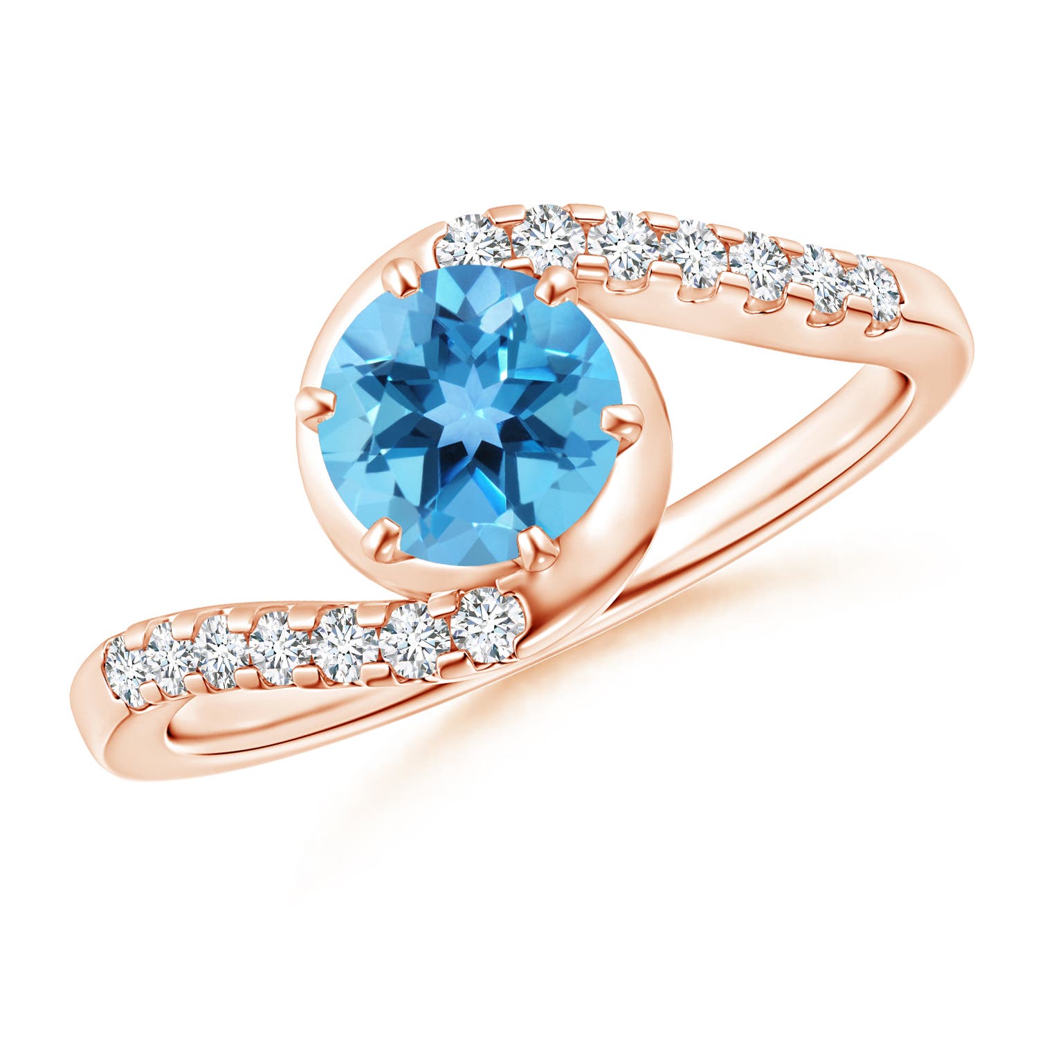 AA - Swiss Blue Topaz / 1.15 CT / 14 KT Rose Gold