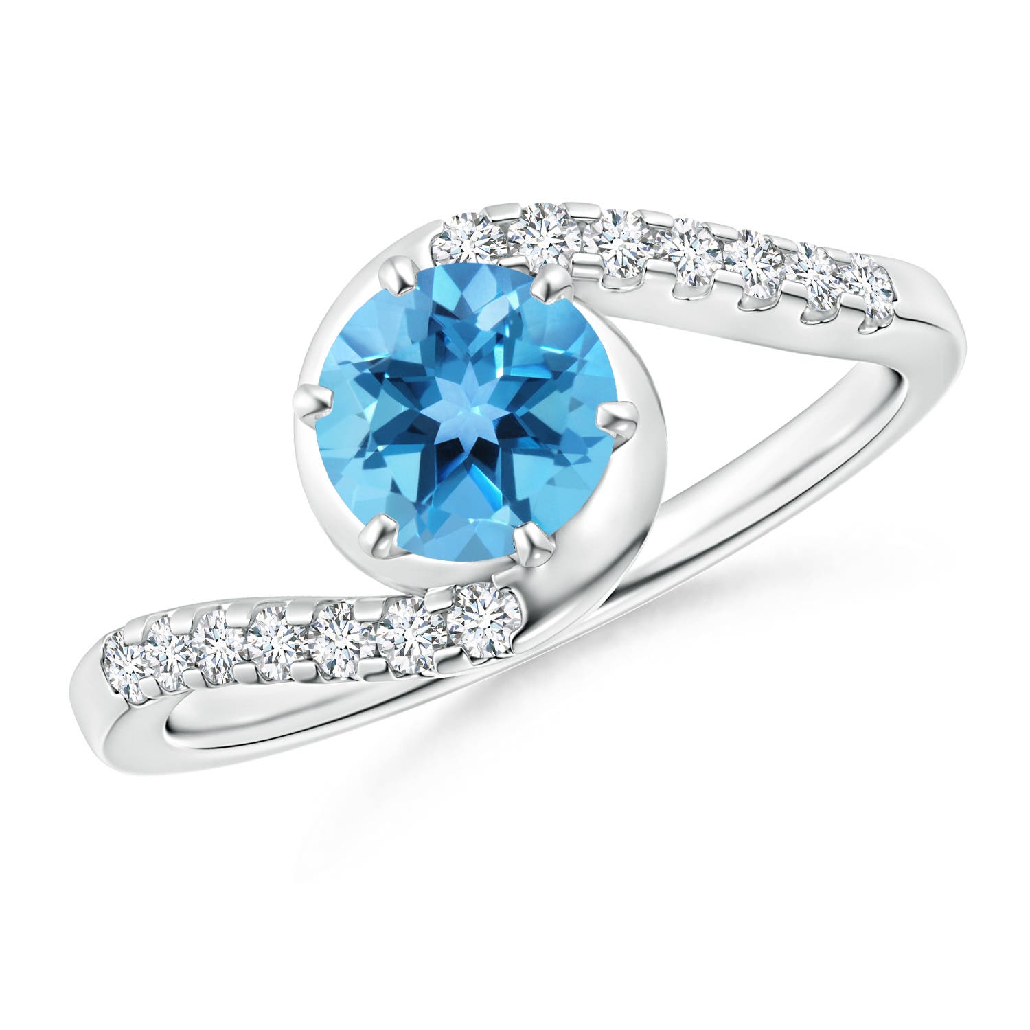 AA - Swiss Blue Topaz / 1.15 CT / 14 KT White Gold