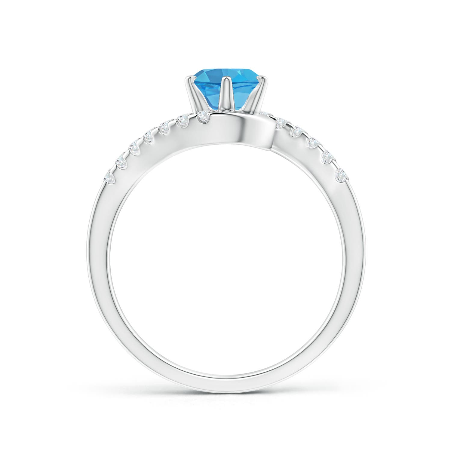 AA - Swiss Blue Topaz / 1.15 CT / 14 KT White Gold