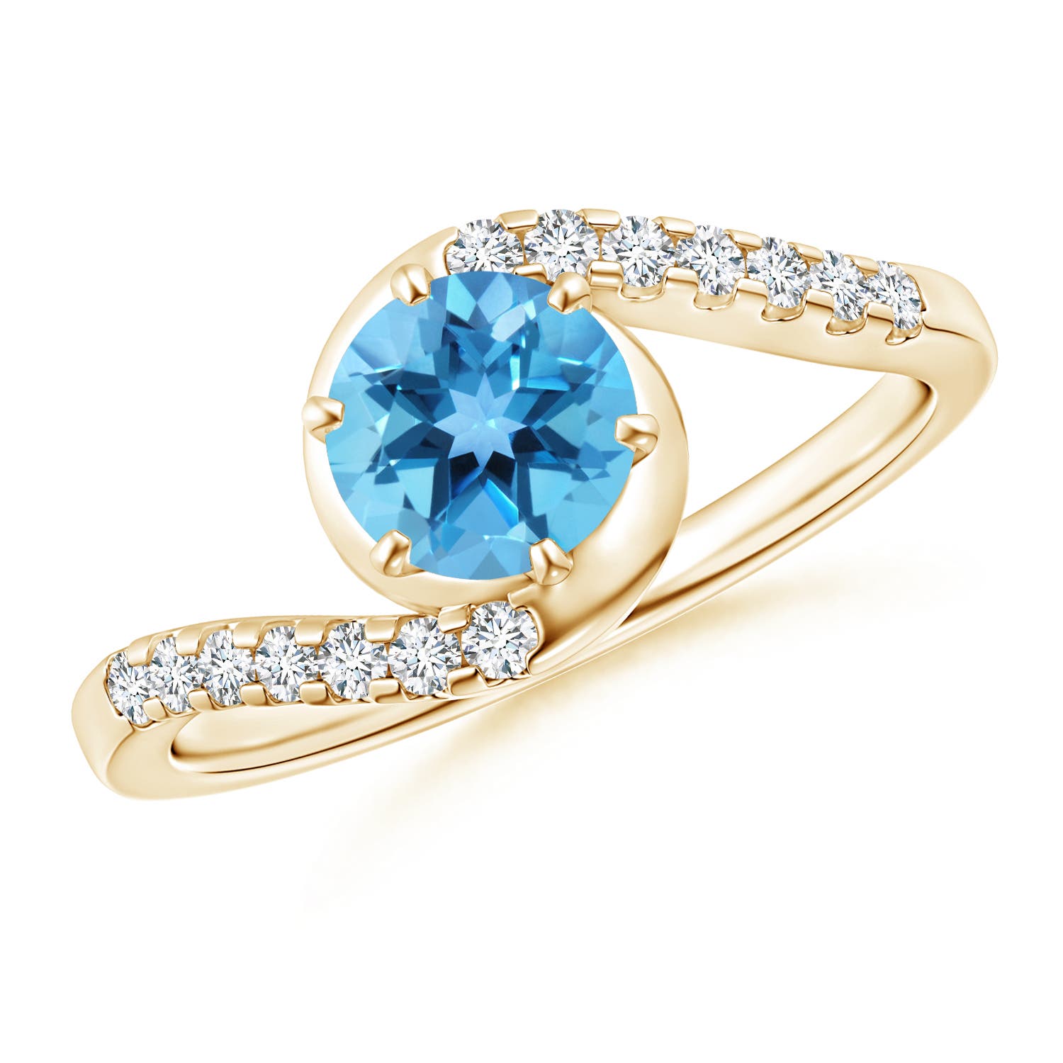 AA - Swiss Blue Topaz / 1.15 CT / 14 KT Yellow Gold