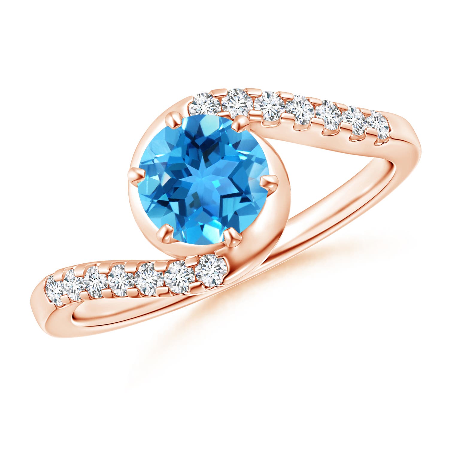 AAA - Swiss Blue Topaz / 1.15 CT / 14 KT Rose Gold