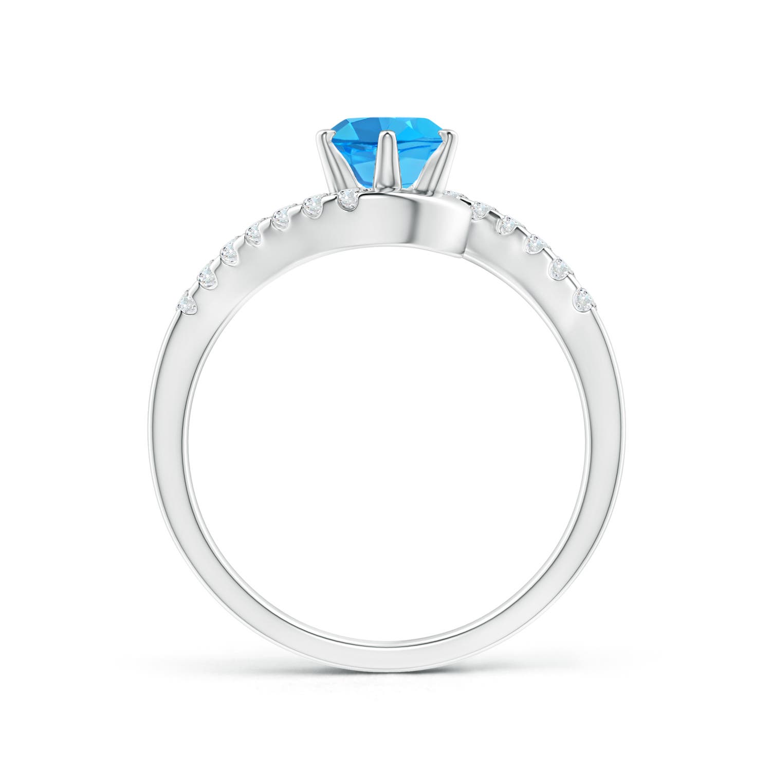 AAA - Swiss Blue Topaz / 1.15 CT / 14 KT White Gold