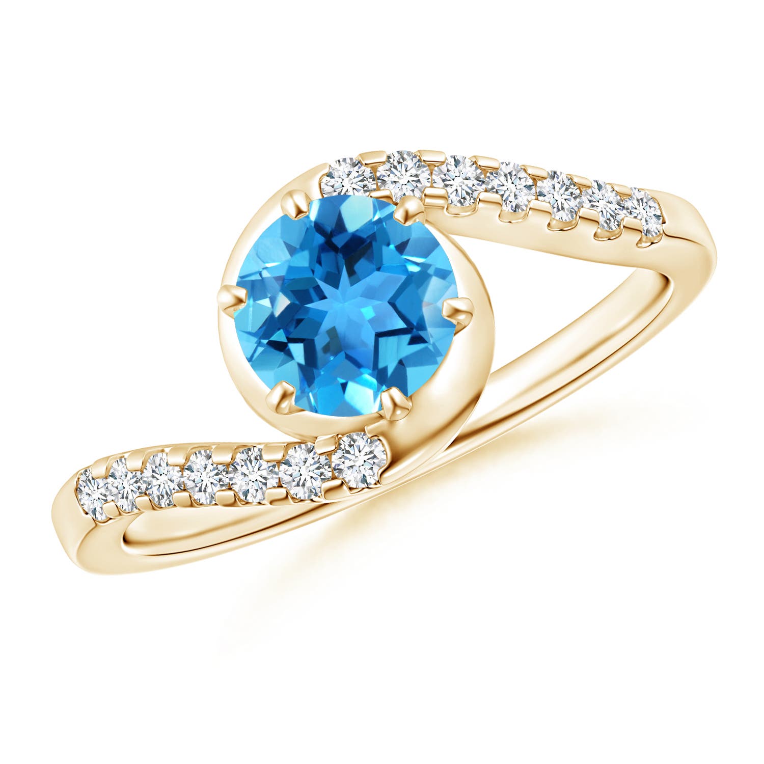 AAA - Swiss Blue Topaz / 1.15 CT / 14 KT Yellow Gold