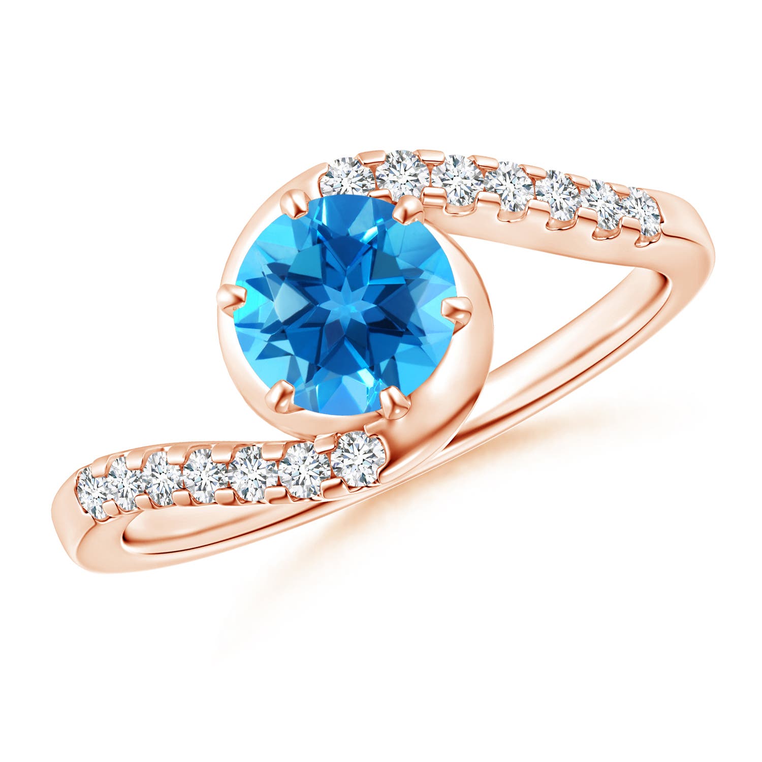 AAAA - Swiss Blue Topaz / 1.15 CT / 14 KT Rose Gold