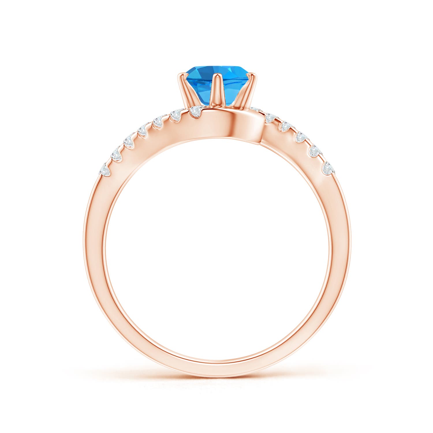 AAAA - Swiss Blue Topaz / 1.15 CT / 14 KT Rose Gold