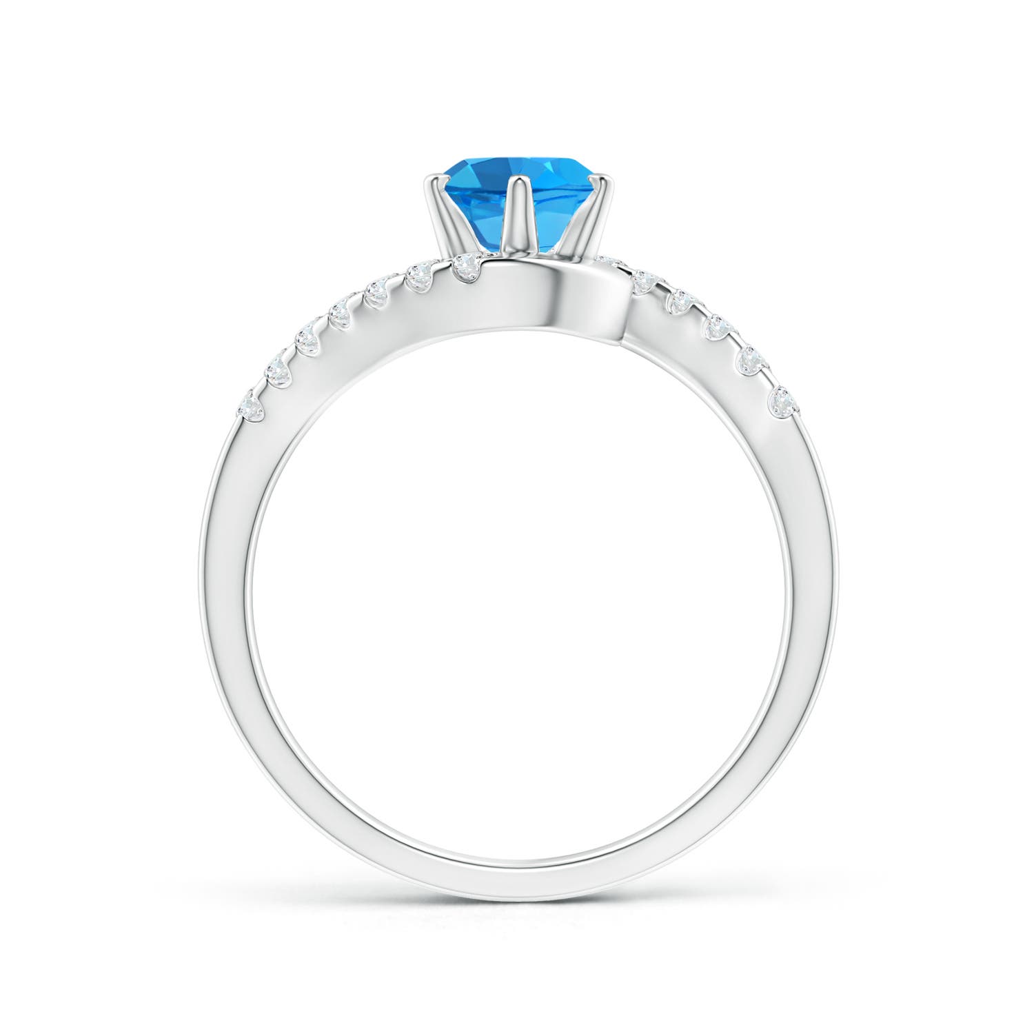 AAAA - Swiss Blue Topaz / 1.15 CT / 14 KT White Gold