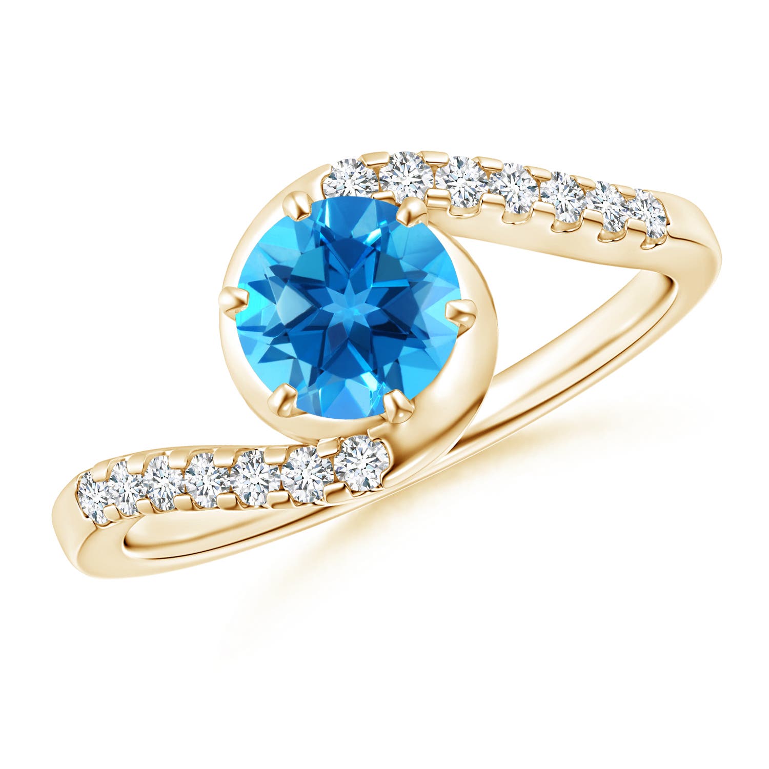 AAAA - Swiss Blue Topaz / 1.15 CT / 14 KT Yellow Gold