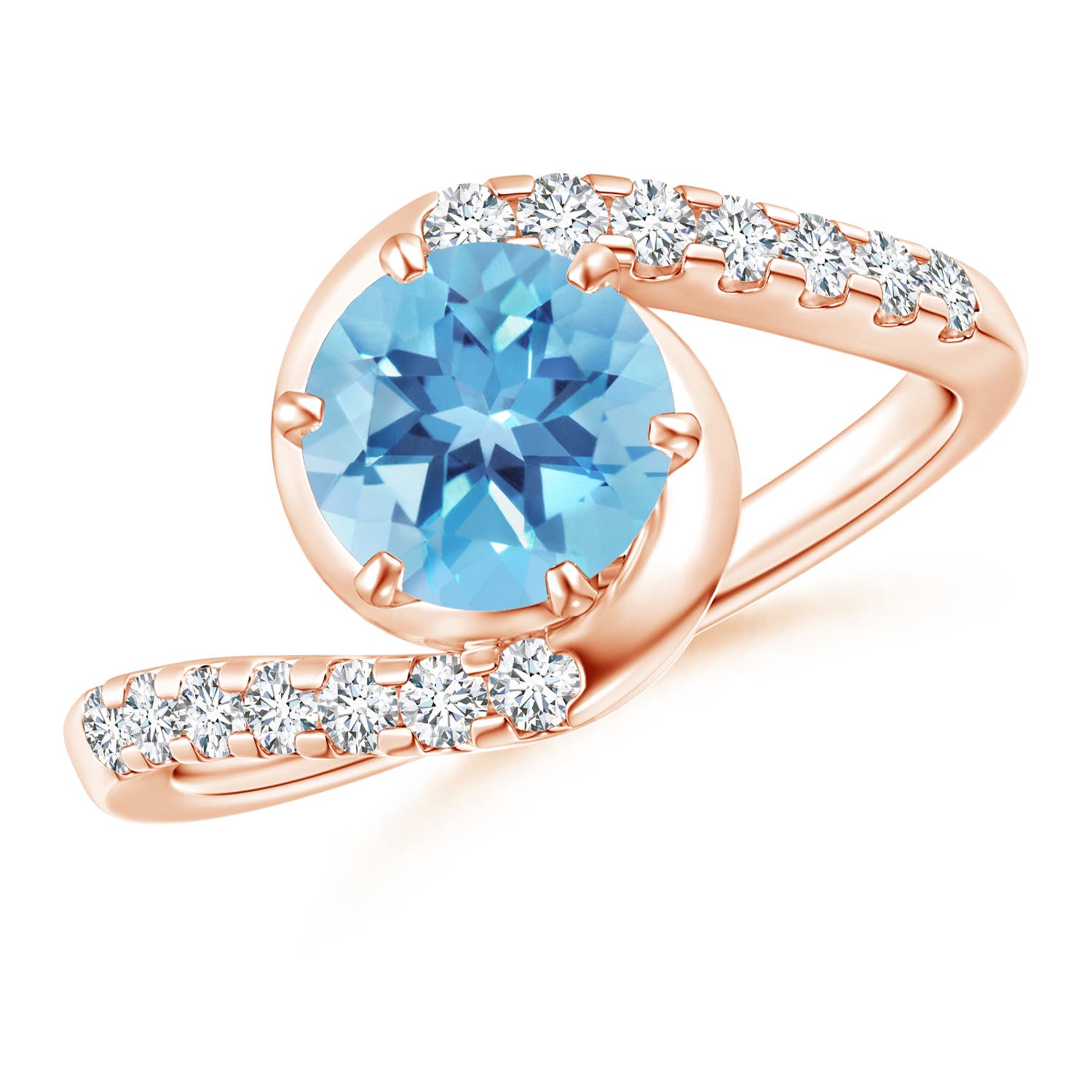 A - Swiss Blue Topaz / 1.9 CT / 14 KT Rose Gold