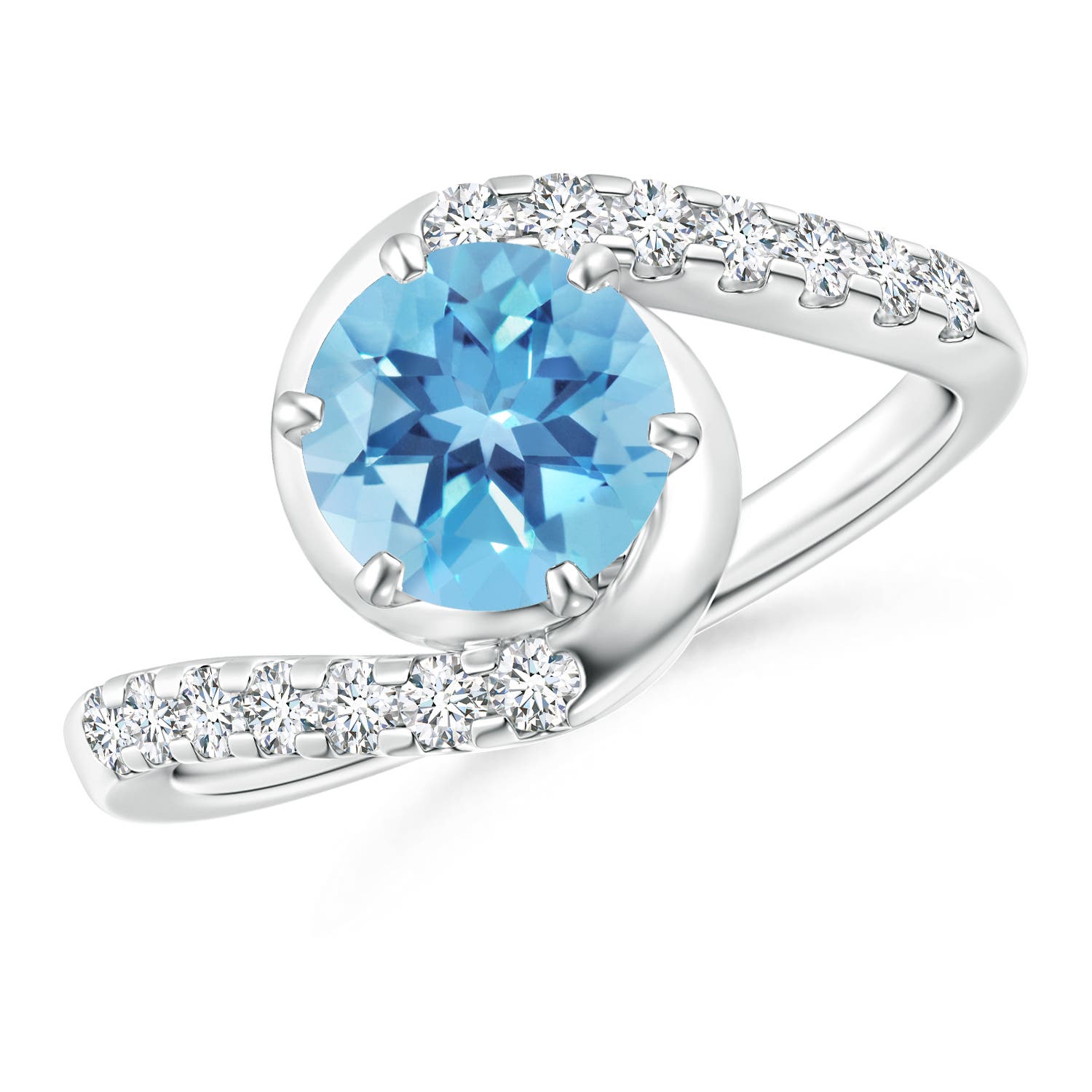 A - Swiss Blue Topaz / 1.9 CT / 14 KT White Gold