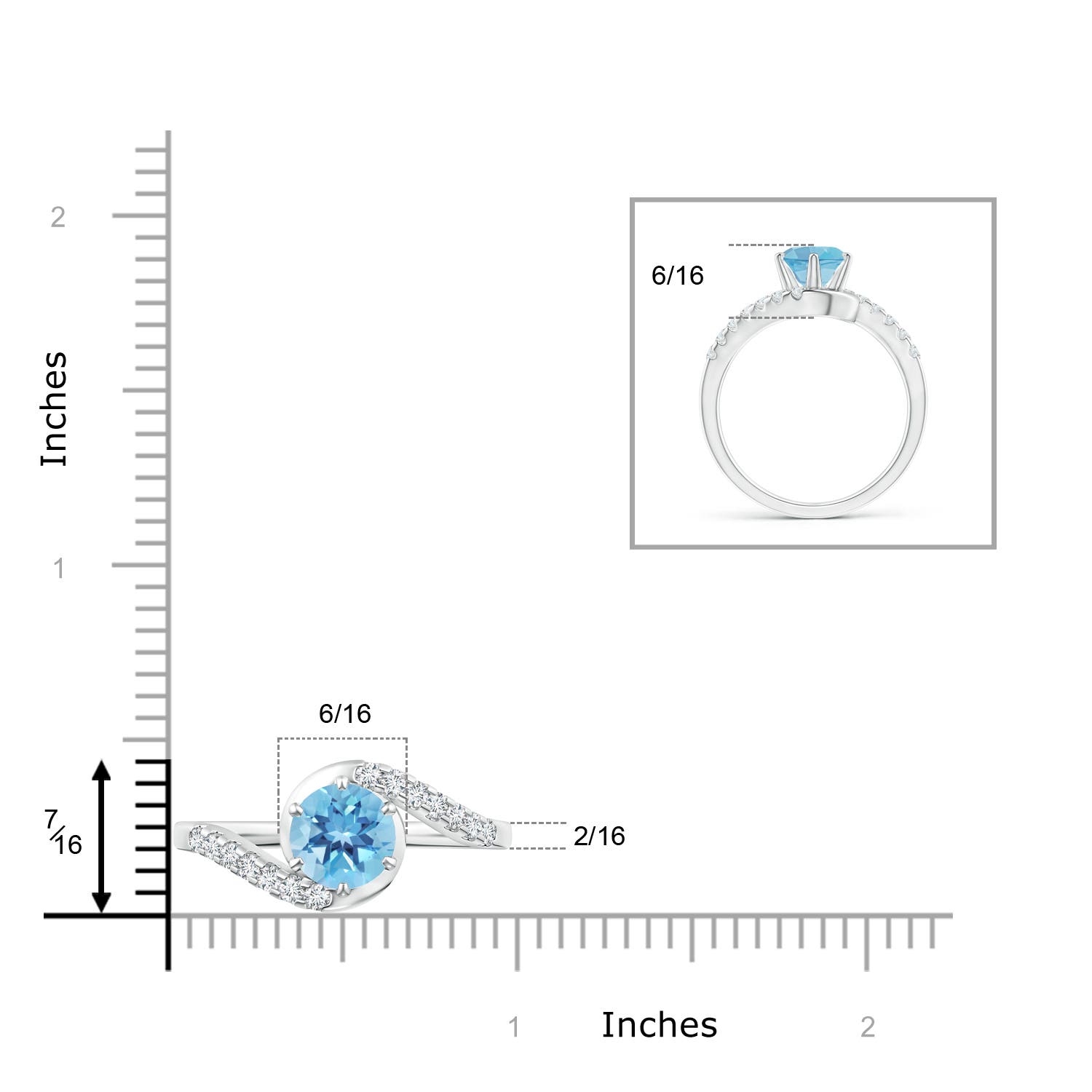 A - Swiss Blue Topaz / 1.9 CT / 14 KT White Gold