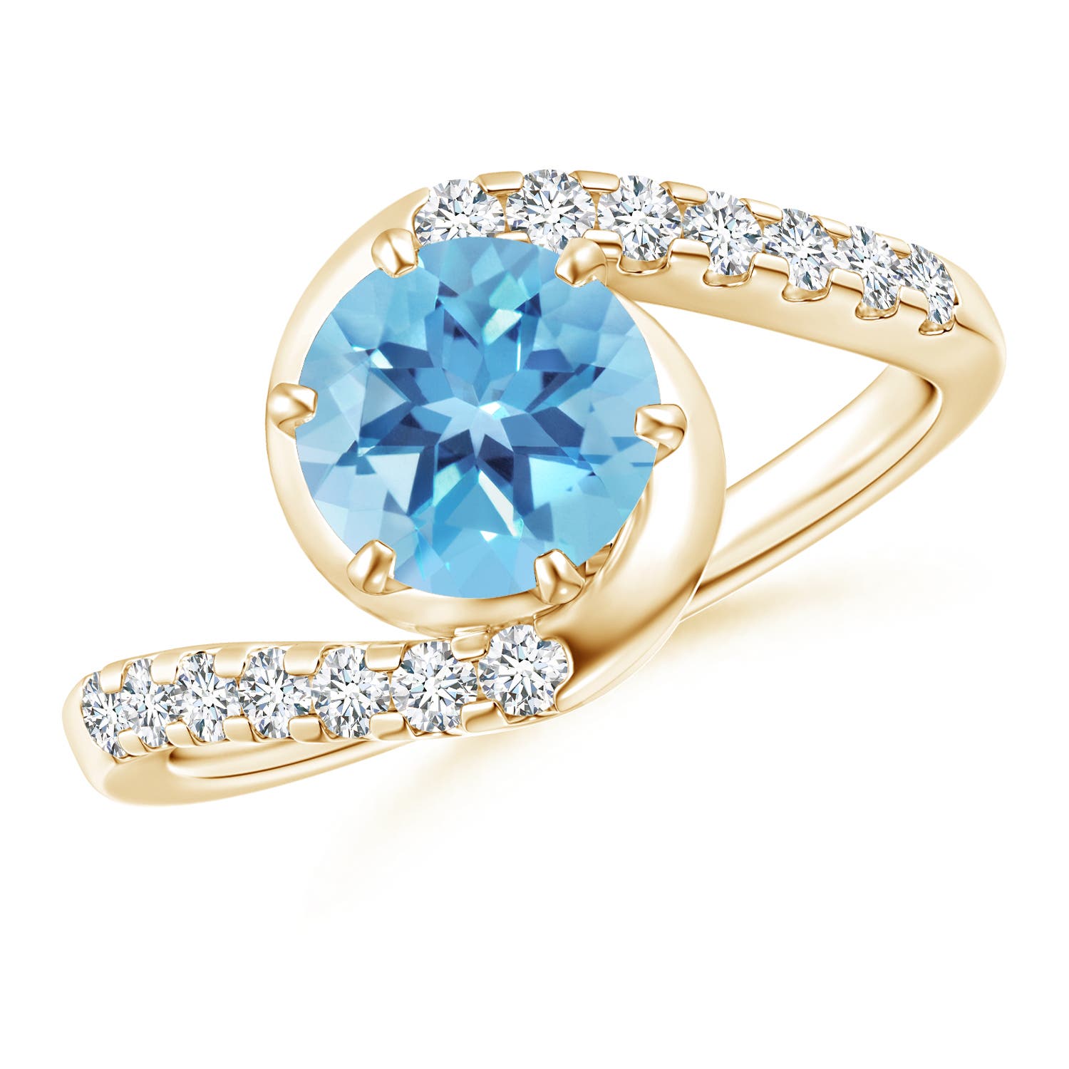 A - Swiss Blue Topaz / 1.9 CT / 14 KT Yellow Gold