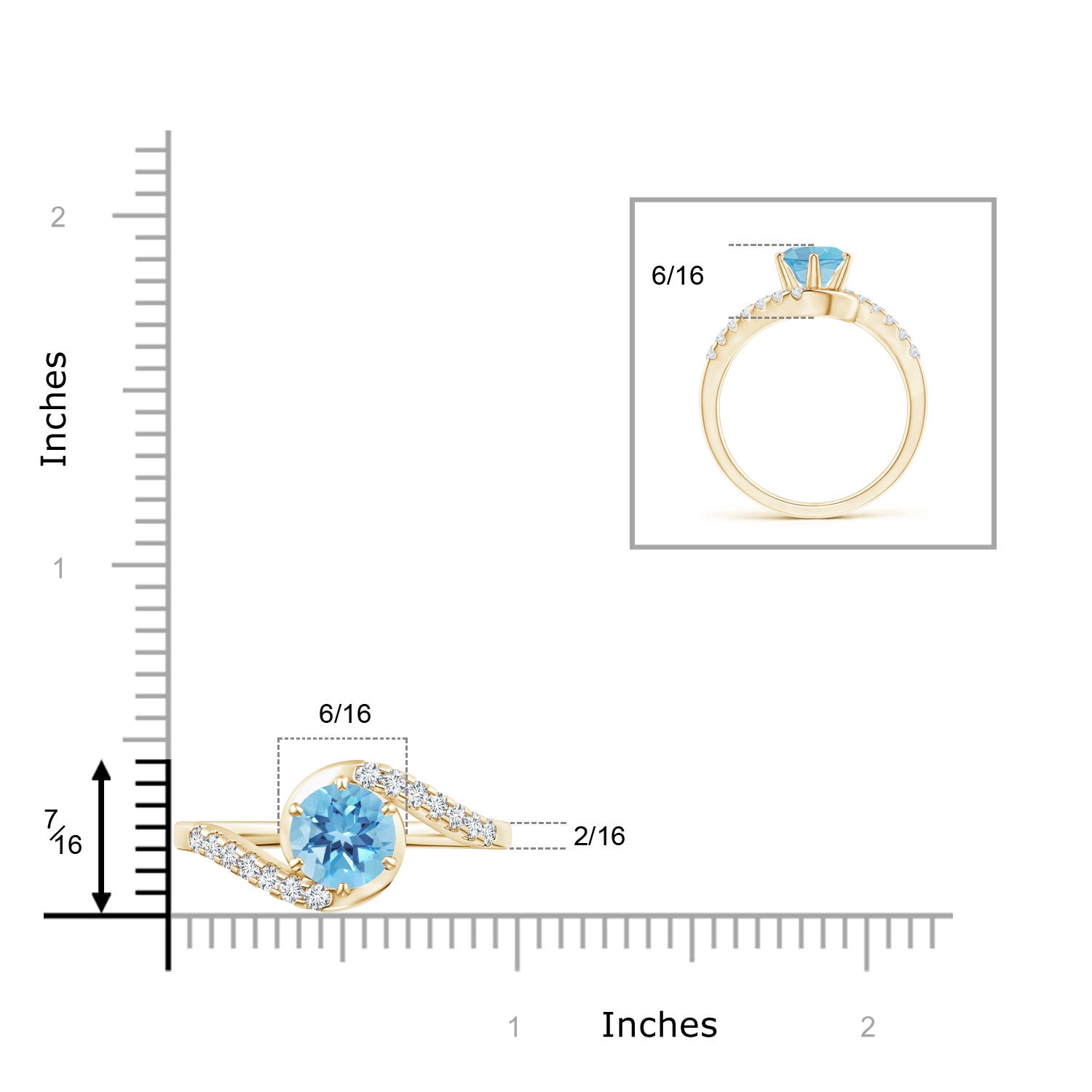 A - Swiss Blue Topaz / 1.9 CT / 14 KT Yellow Gold