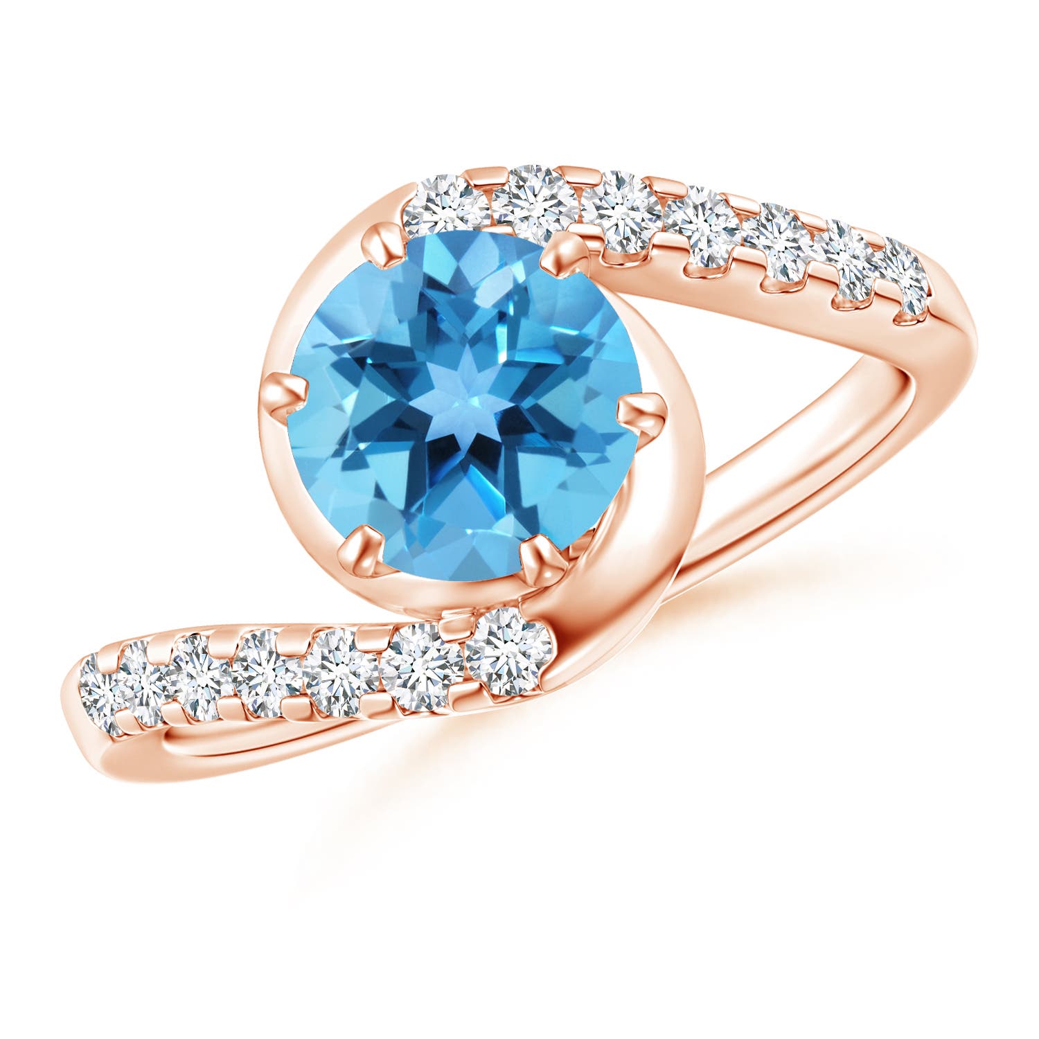 AA - Swiss Blue Topaz / 1.9 CT / 14 KT Rose Gold