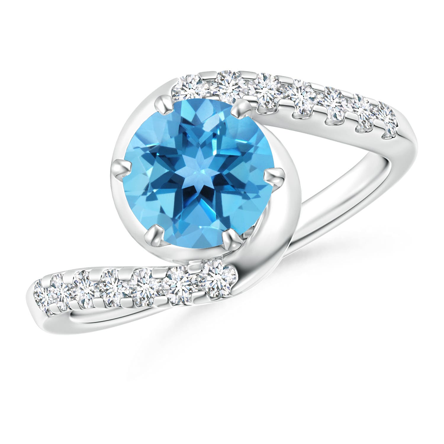 AA - Swiss Blue Topaz / 1.9 CT / 14 KT White Gold