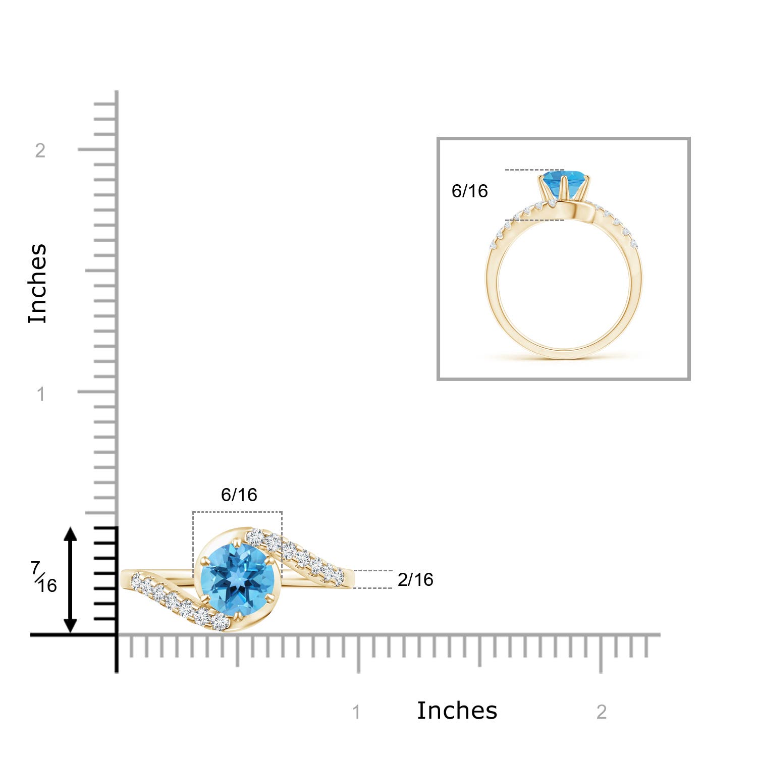 AA - Swiss Blue Topaz / 1.9 CT / 14 KT Yellow Gold