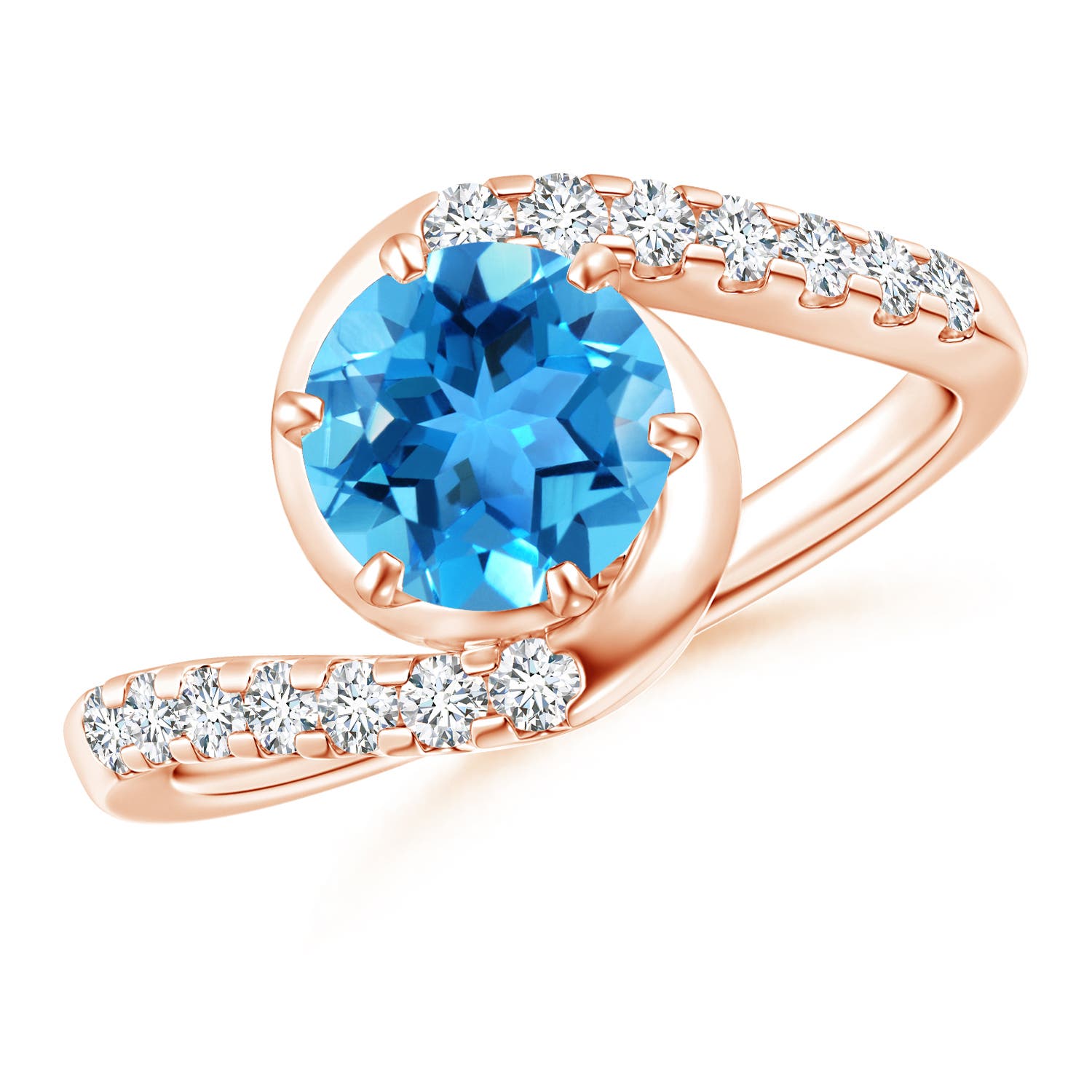 AAA - Swiss Blue Topaz / 1.9 CT / 14 KT Rose Gold