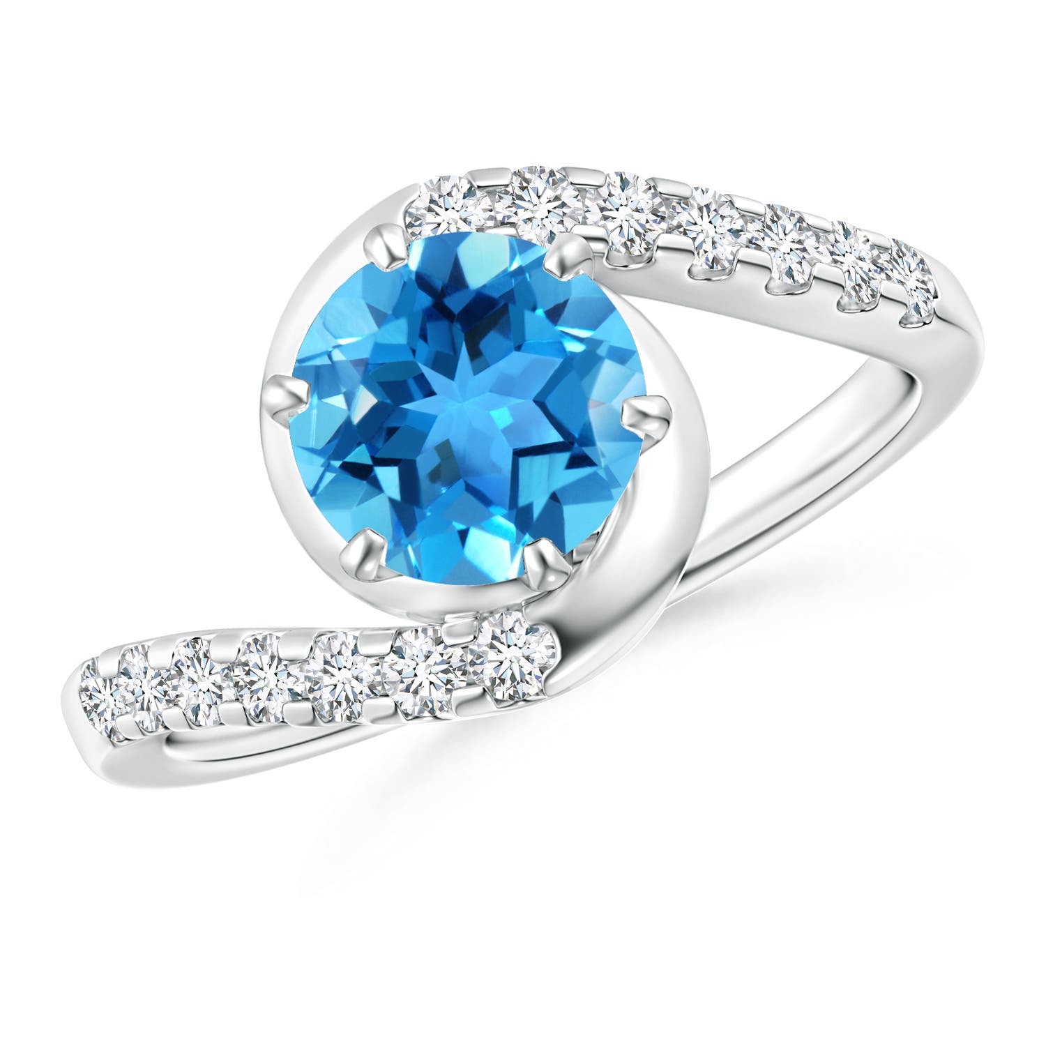 AAA - Swiss Blue Topaz / 1.9 CT / 14 KT White Gold