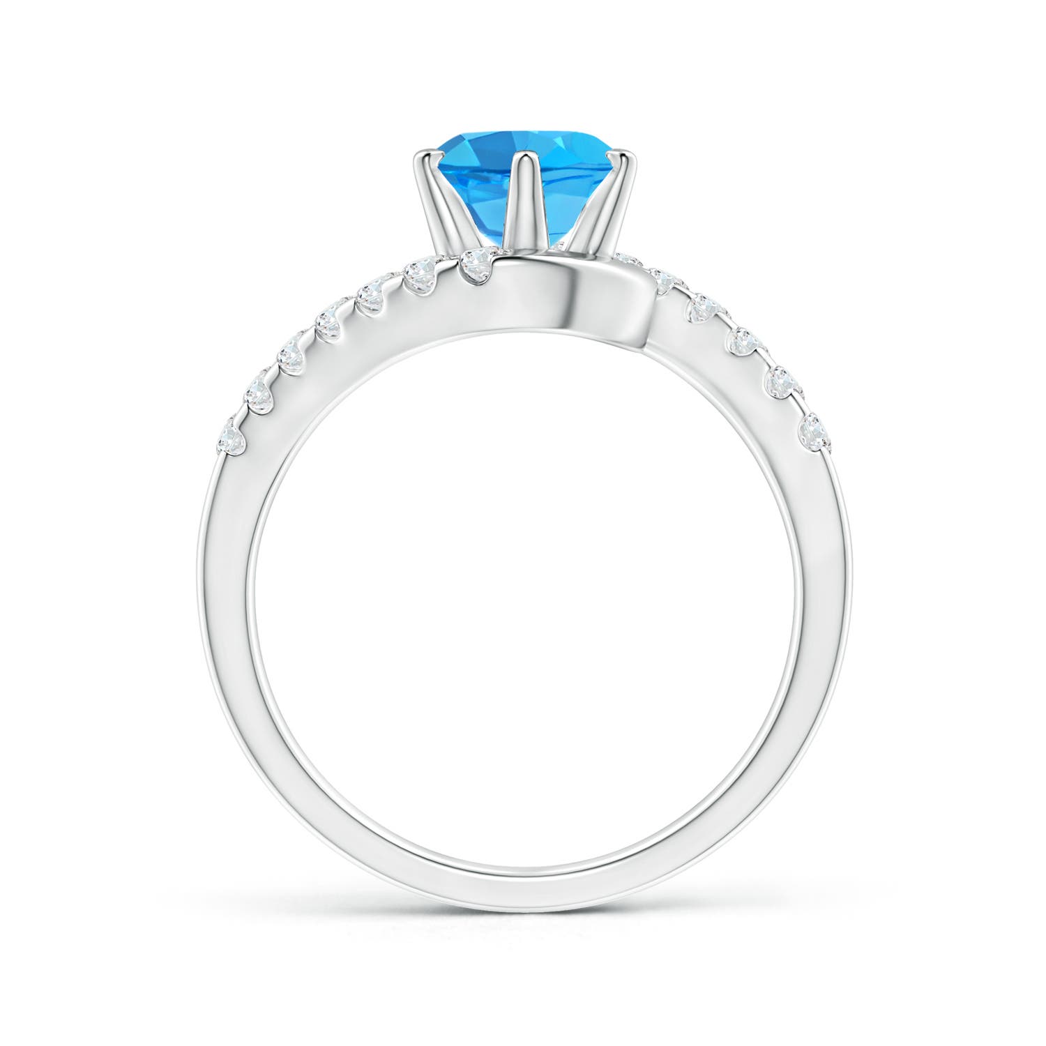 AAA - Swiss Blue Topaz / 1.9 CT / 14 KT White Gold