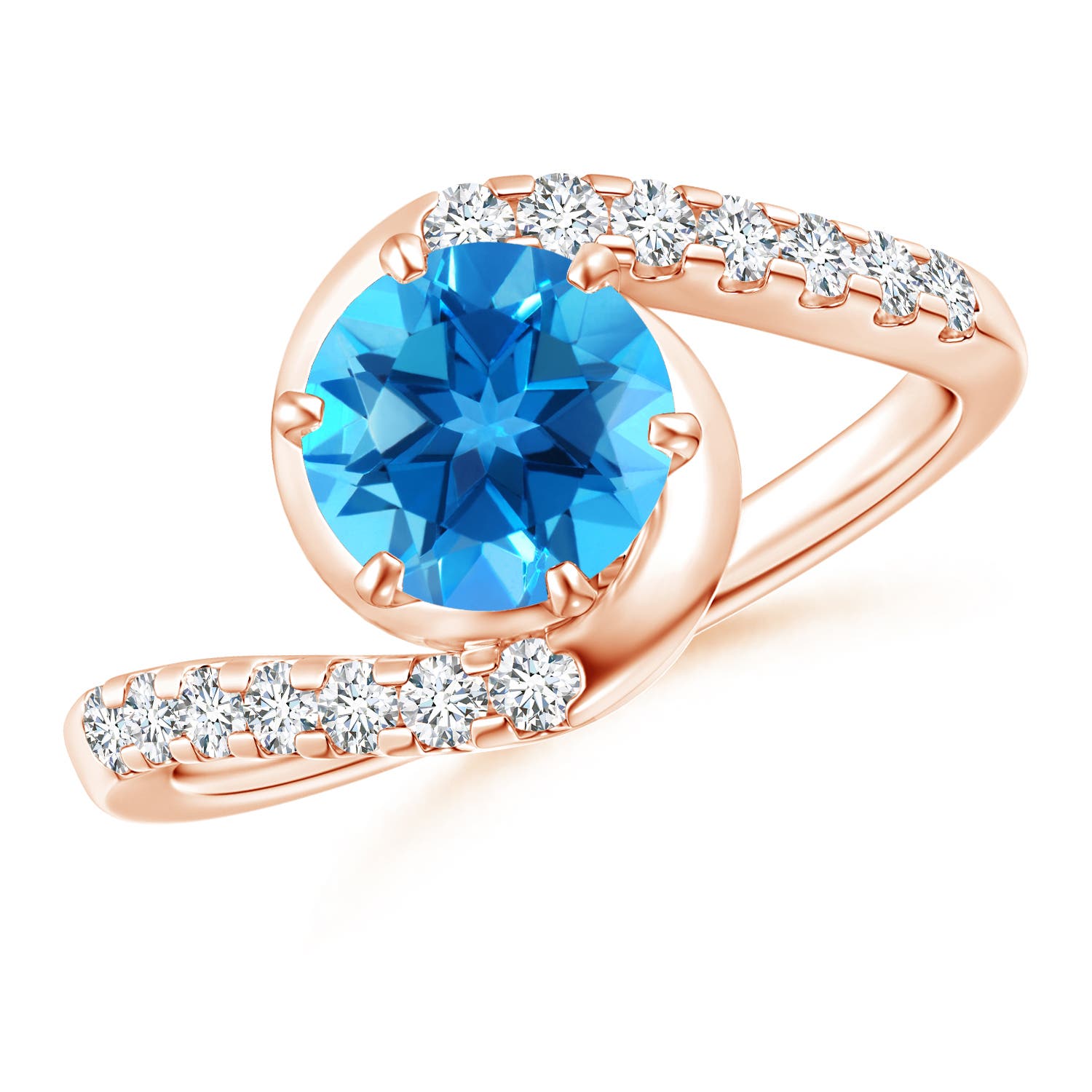 AAAA - Swiss Blue Topaz / 1.9 CT / 14 KT Rose Gold