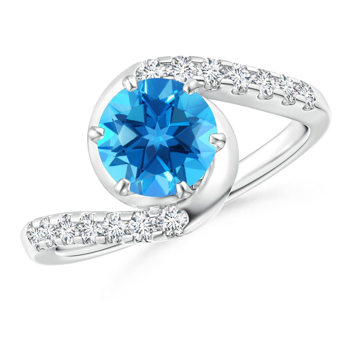 AAAA - Swiss Blue Topaz / 1.9 CT / 14 KT White Gold