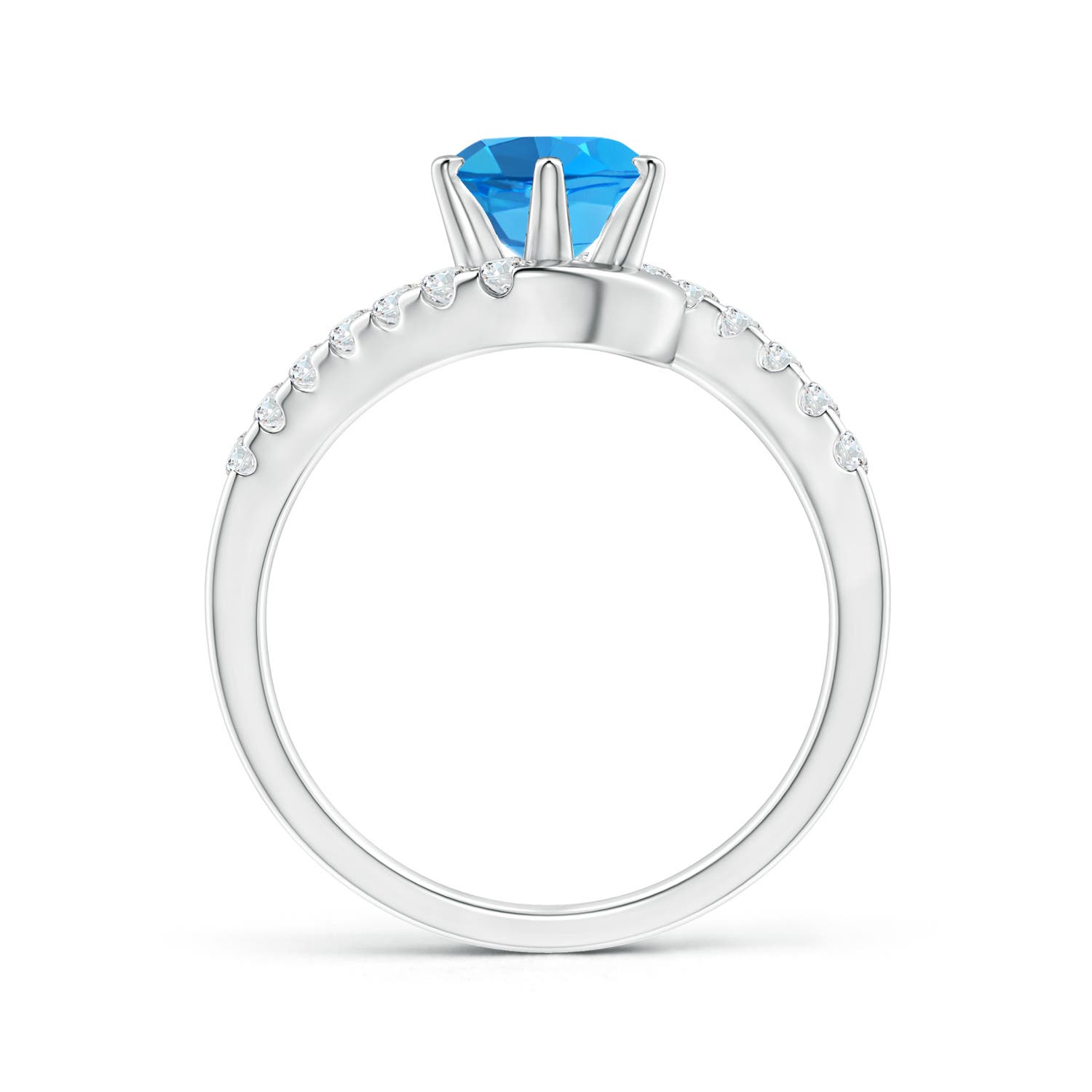 AAAA - Swiss Blue Topaz / 1.9 CT / 14 KT White Gold