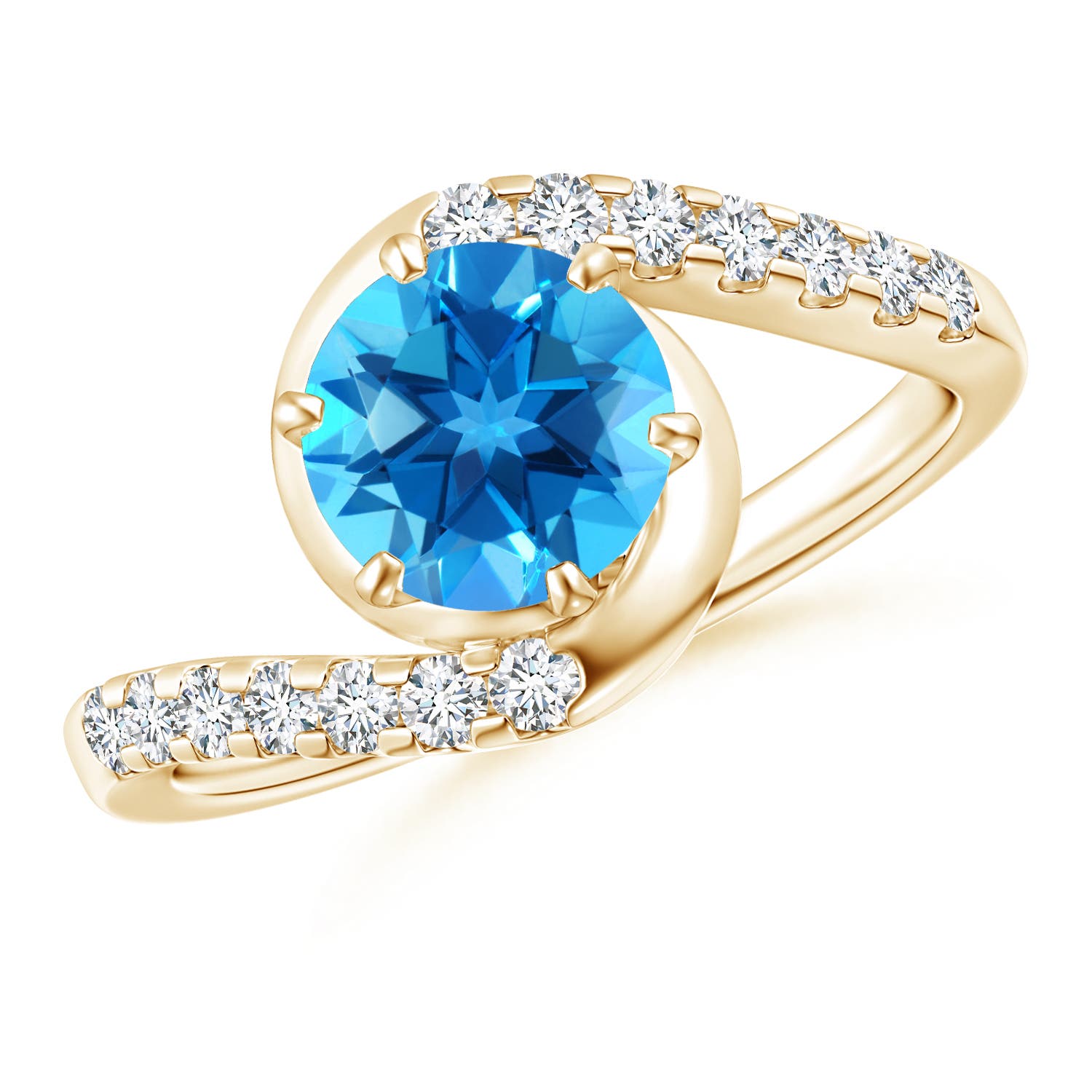 AAAA - Swiss Blue Topaz / 1.9 CT / 14 KT Yellow Gold