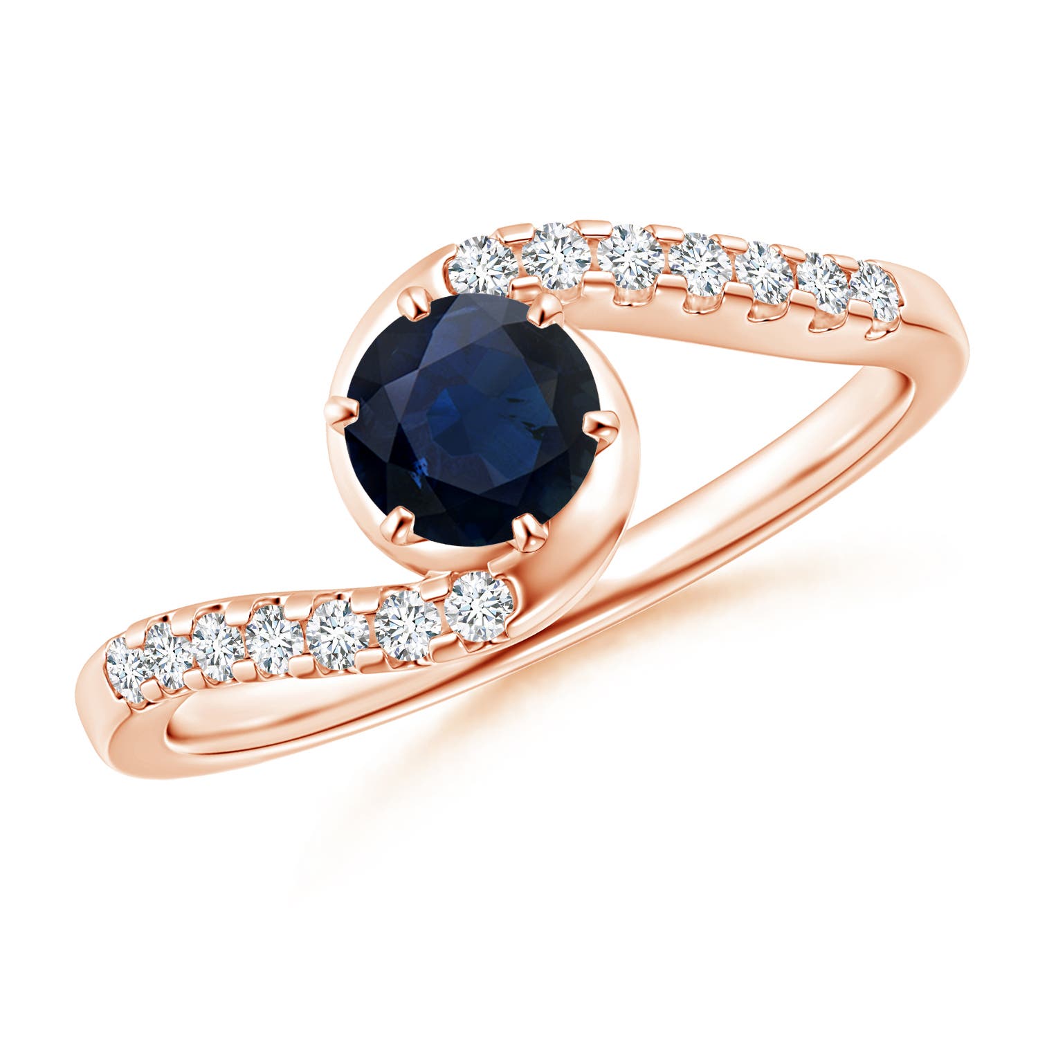 A - Blue Sapphire / 0.77 CT / 14 KT Rose Gold