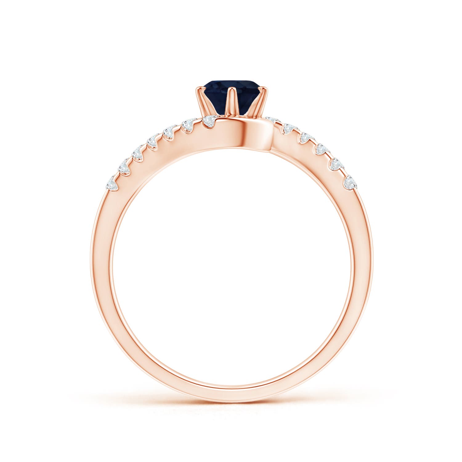 A - Blue Sapphire / 0.77 CT / 14 KT Rose Gold