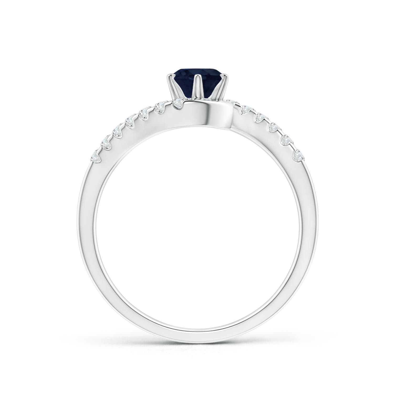 A - Blue Sapphire / 0.77 CT / 14 KT White Gold