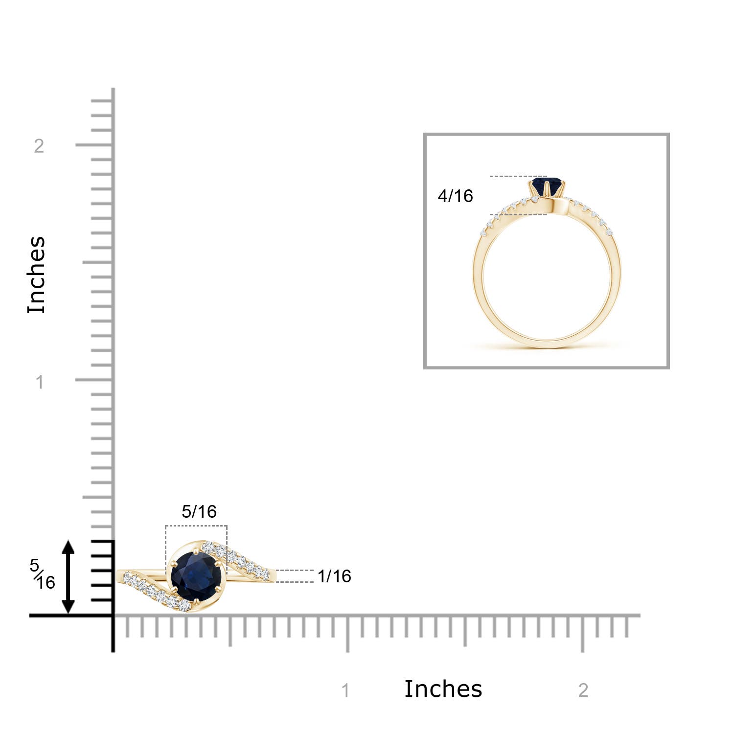 A - Blue Sapphire / 0.77 CT / 14 KT Yellow Gold