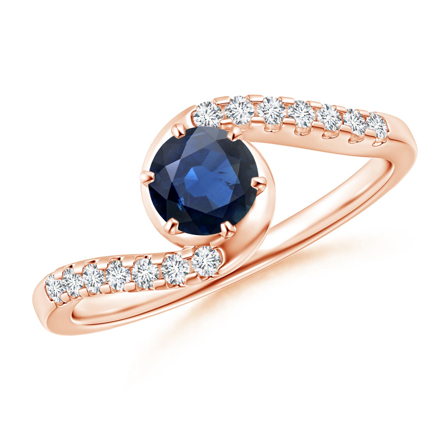 AA - Blue Sapphire / 0.77 CT / 14 KT Rose Gold