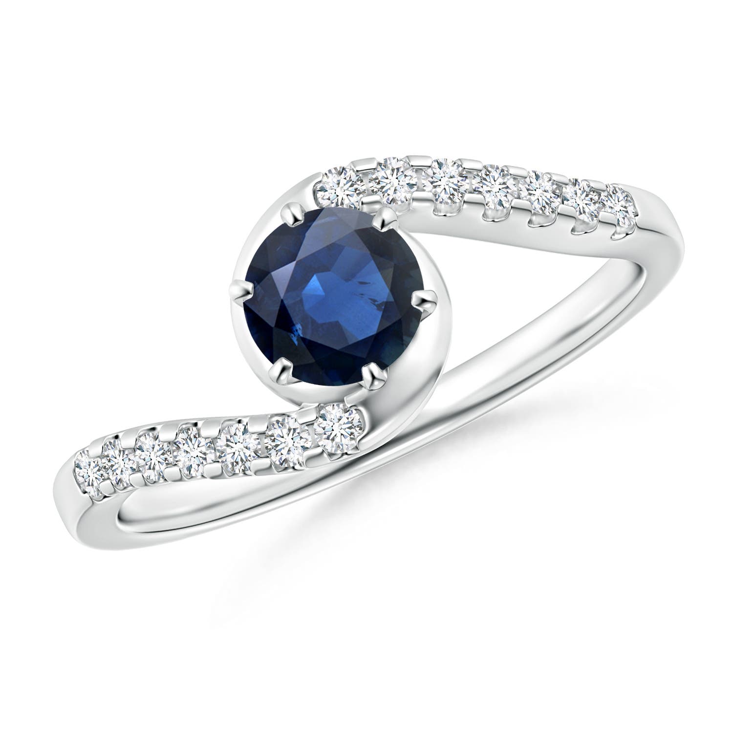 AA - Blue Sapphire / 0.77 CT / 14 KT White Gold