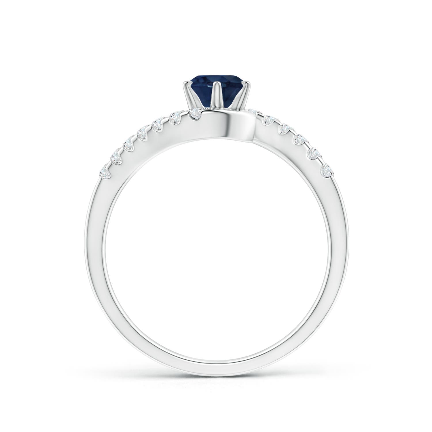 AA - Blue Sapphire / 0.77 CT / 14 KT White Gold