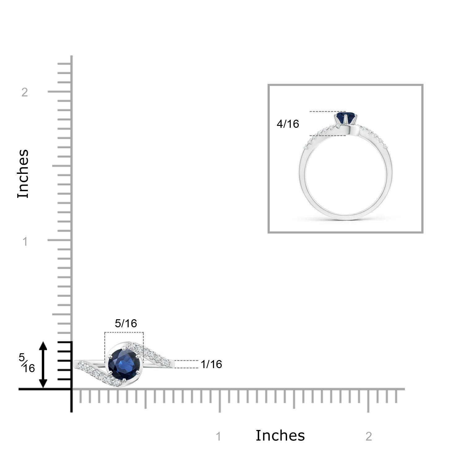 AA - Blue Sapphire / 0.77 CT / 14 KT White Gold