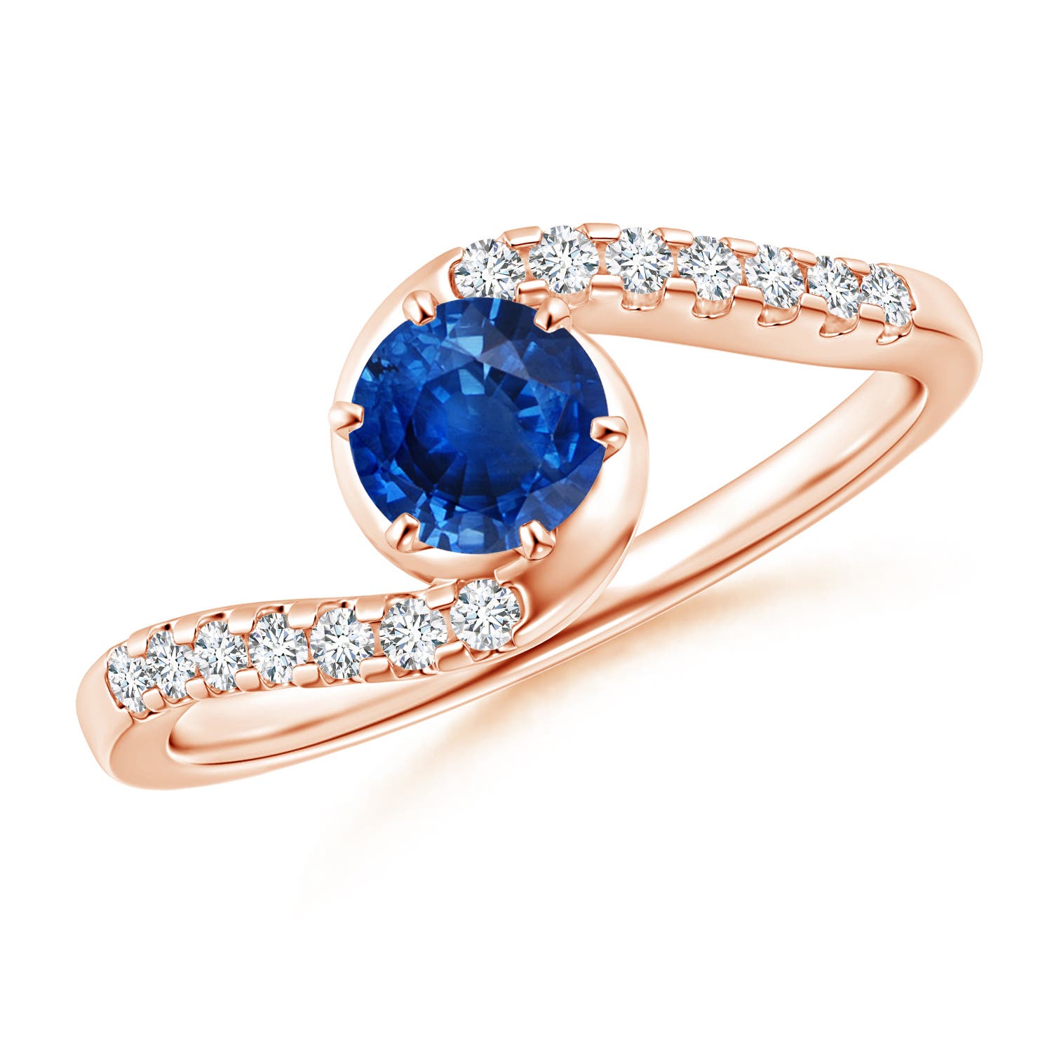 AAA - Blue Sapphire / 0.77 CT / 14 KT Rose Gold