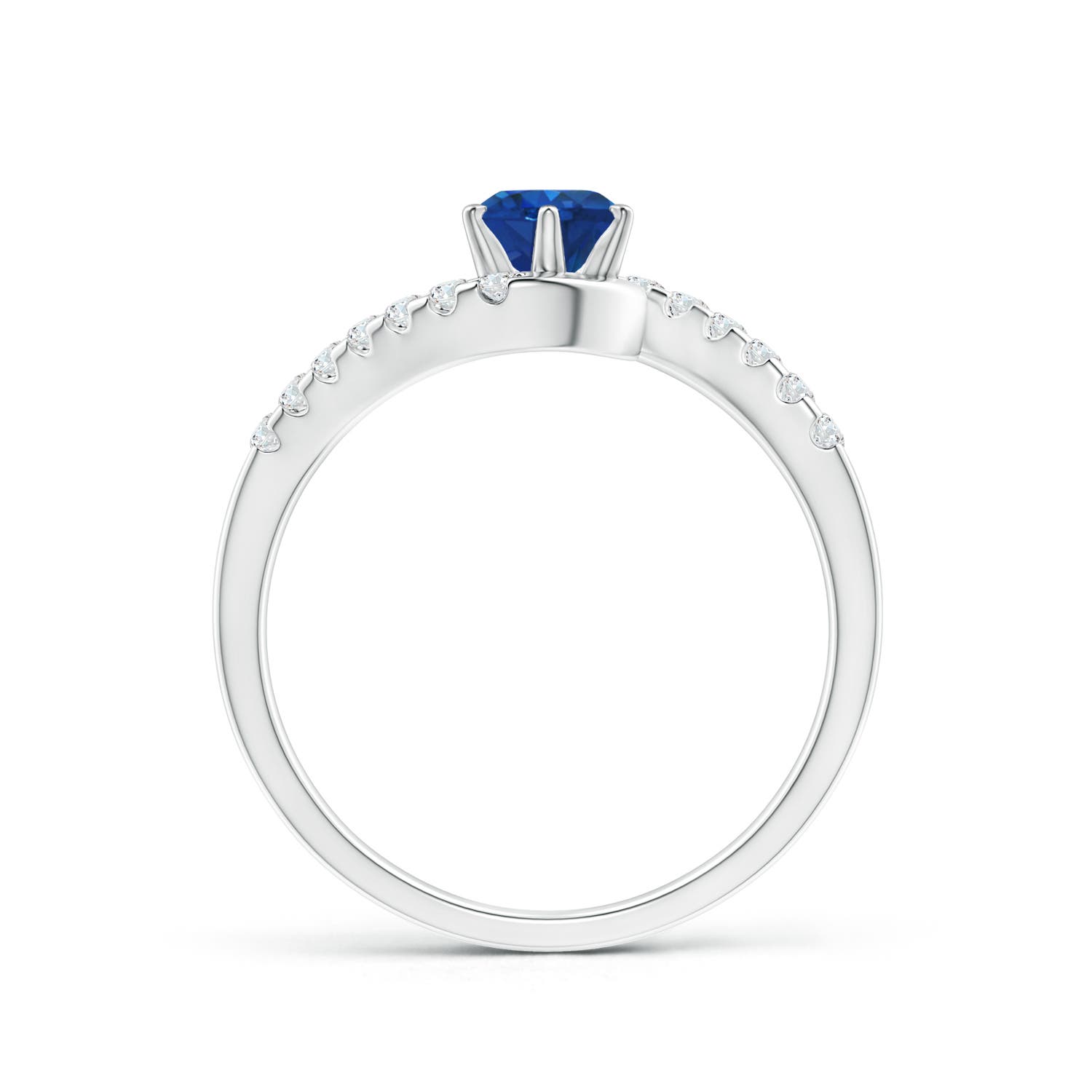 AAA - Blue Sapphire / 0.77 CT / 14 KT White Gold