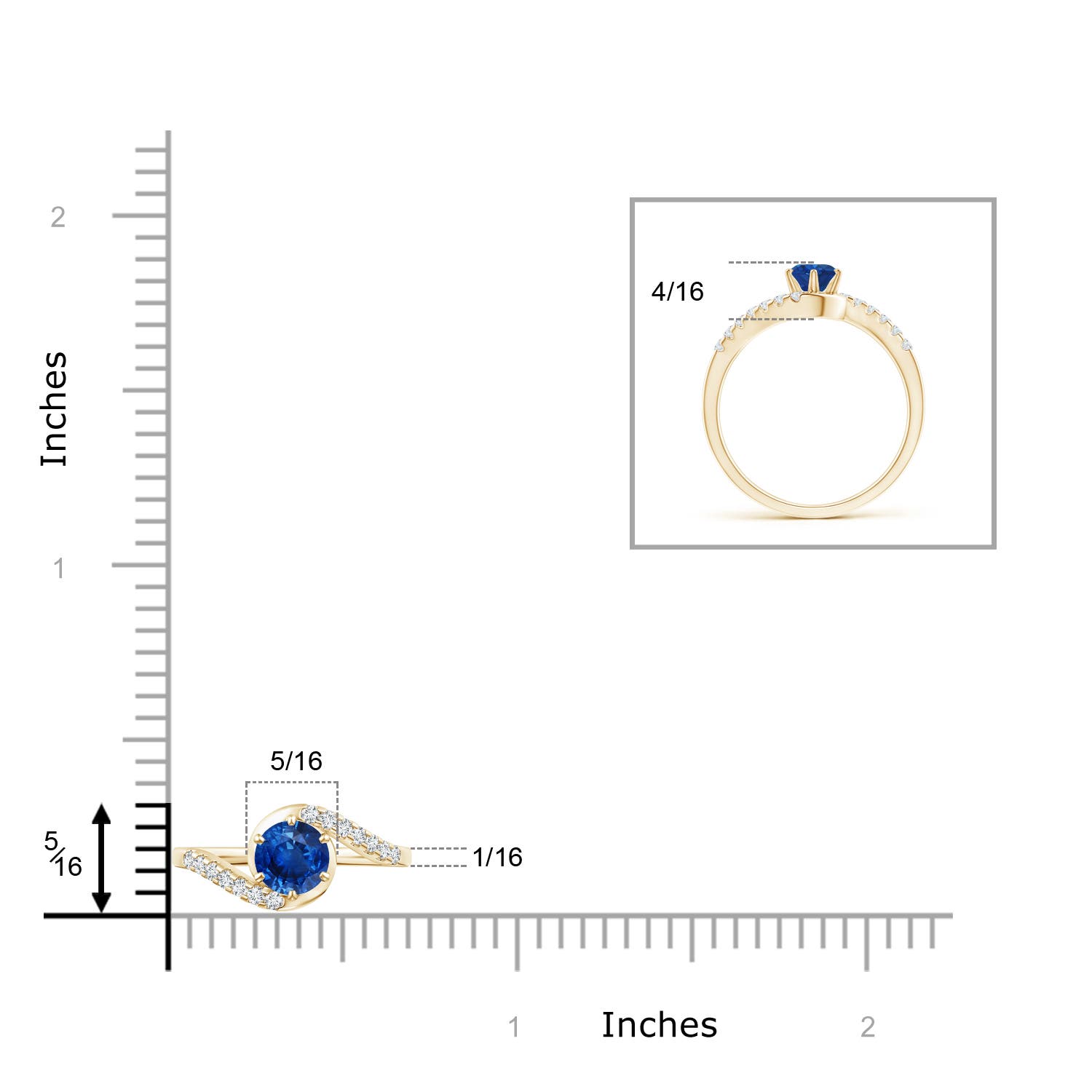 AAA - Blue Sapphire / 0.77 CT / 14 KT Yellow Gold